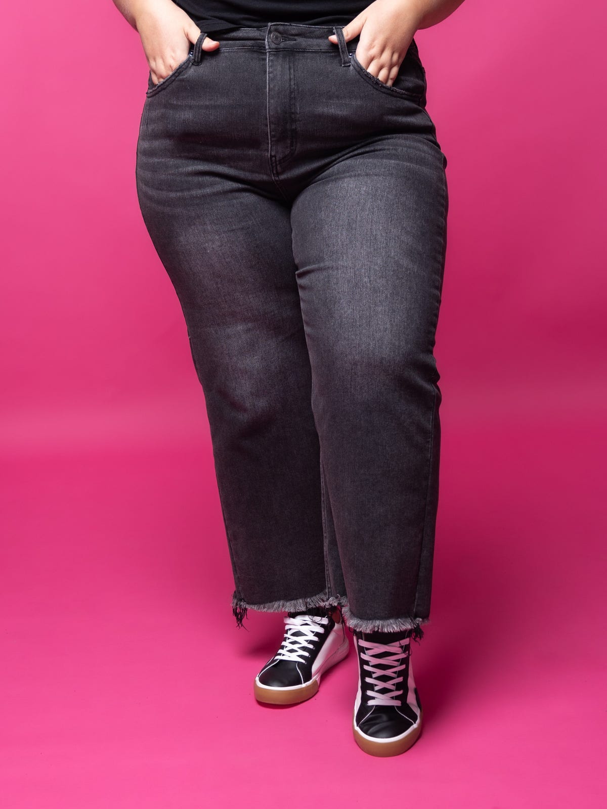 Womens Jeans Frayed Ankle Black Jeans Free People Great Heights