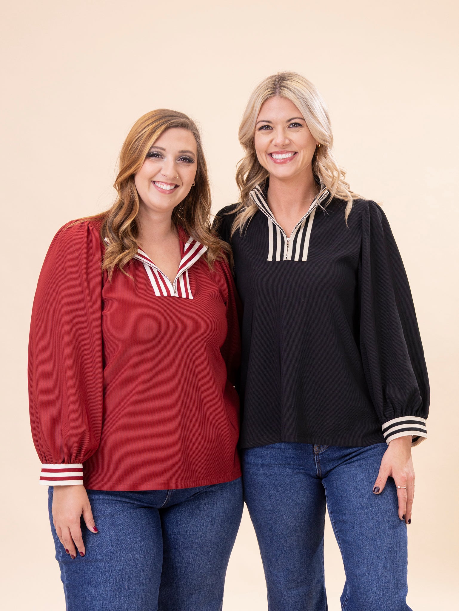 Color Rib Band Accent High Neck Top | S-L | Great Fashion. Amazing