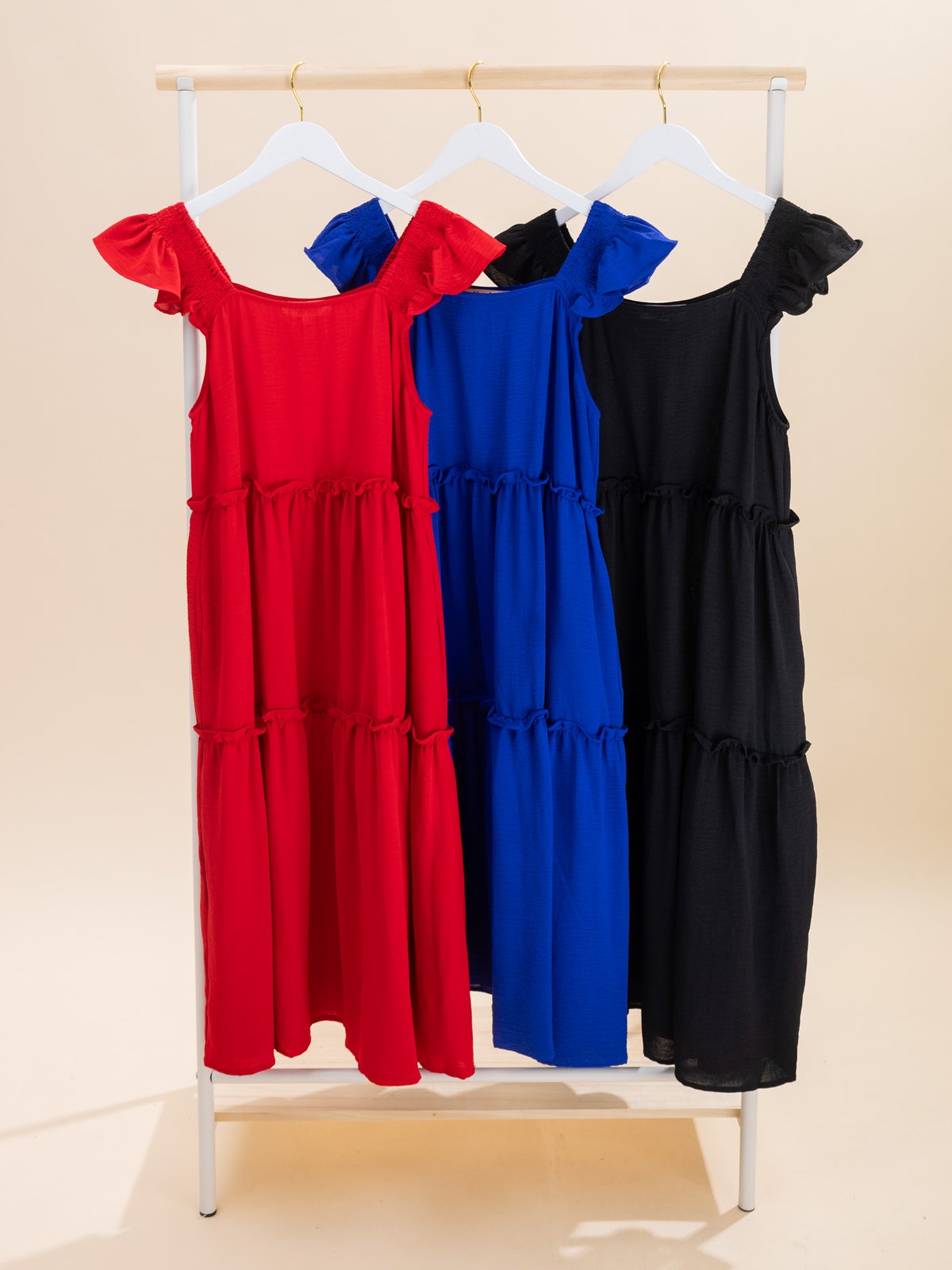 knee length dresses for ladies Terracotta Tiered Babydoll Dress – Unique Boutique main image 0