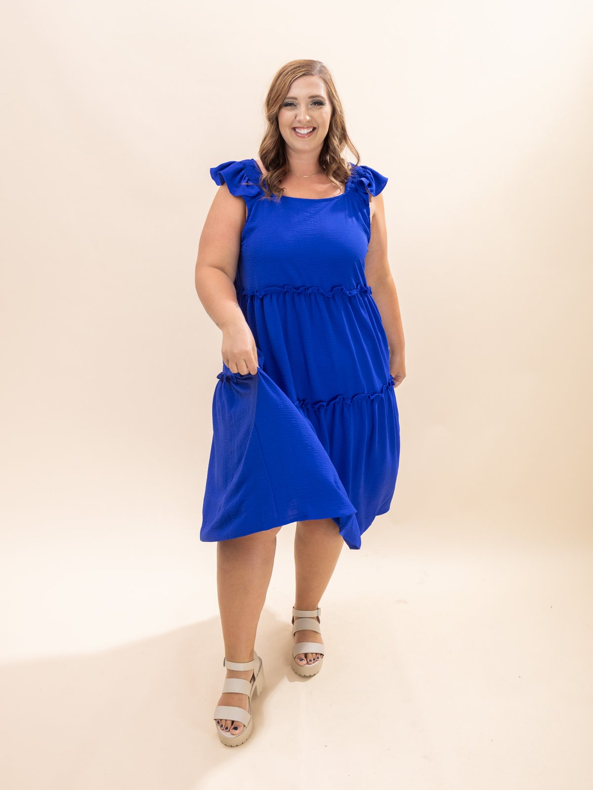 Smocked Ruffle Tiered Babydoll Midi Dress | S-3XL | Great Fashion. Amazing  Deals. | Discount Divas Women's Clothing Boutique