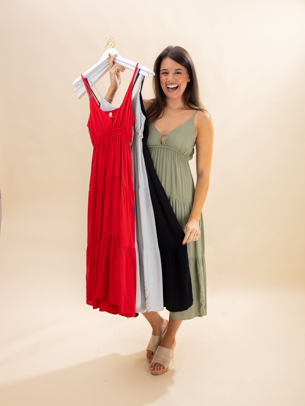 knee length dresses for ladies Zenana Full Size Right Here Tulip Hem Dress – Anchor Blue Jeans main image 0