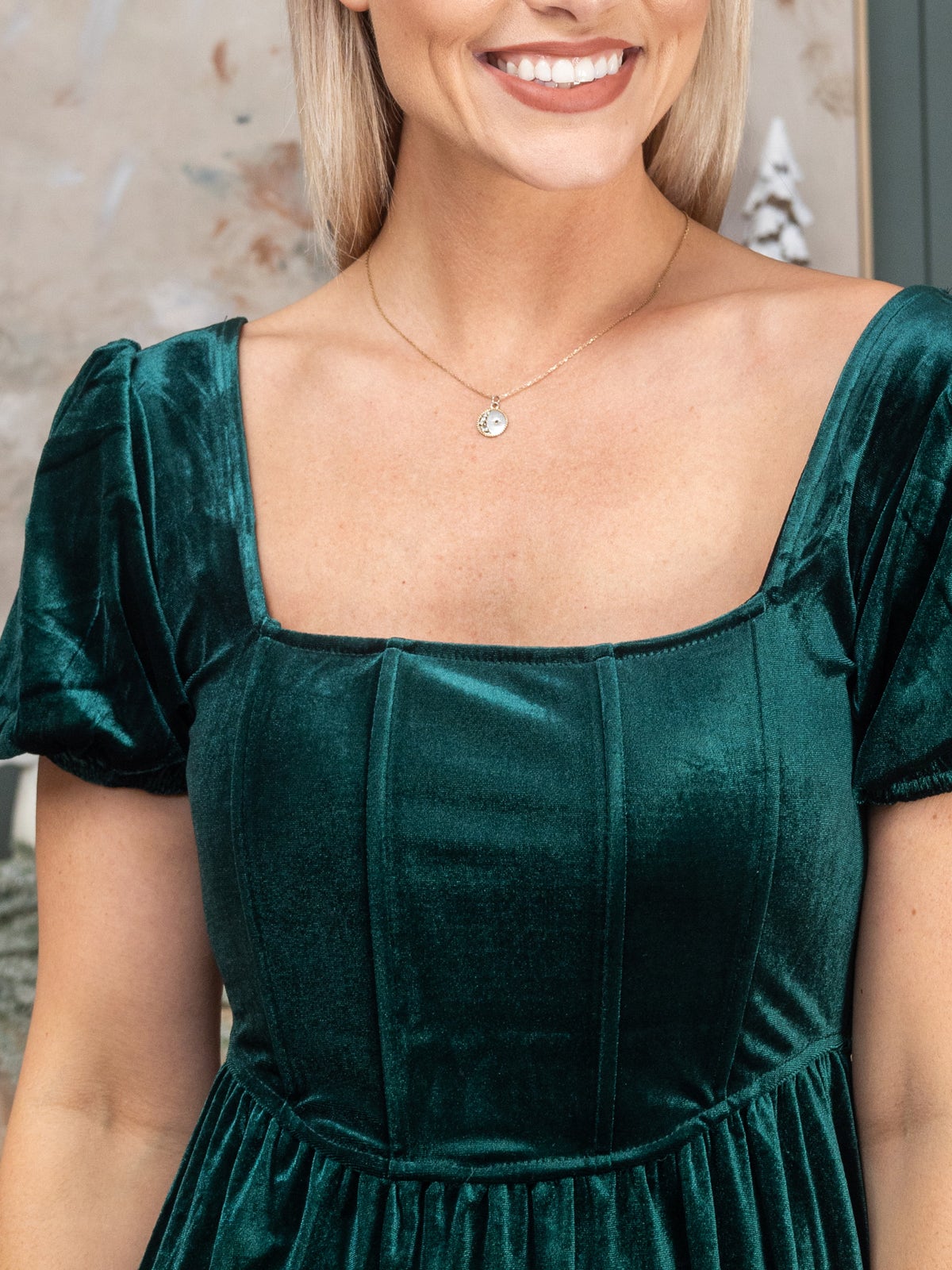 Blu Pepper Velvet Corset Puff Sleeve Midi Dress | S-L | Great Fashion.  Amazing Deals