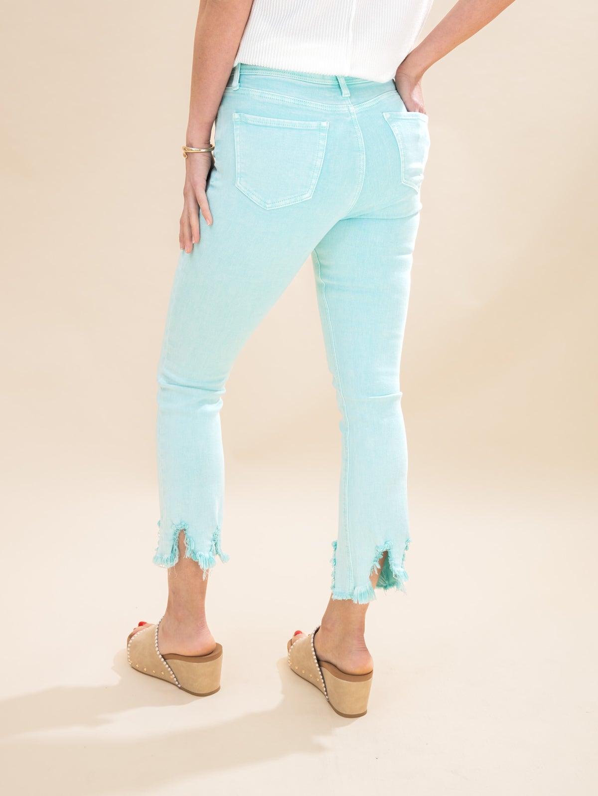 Haven Tummy Control Saige Denim Straight Jeans (Brick Red)