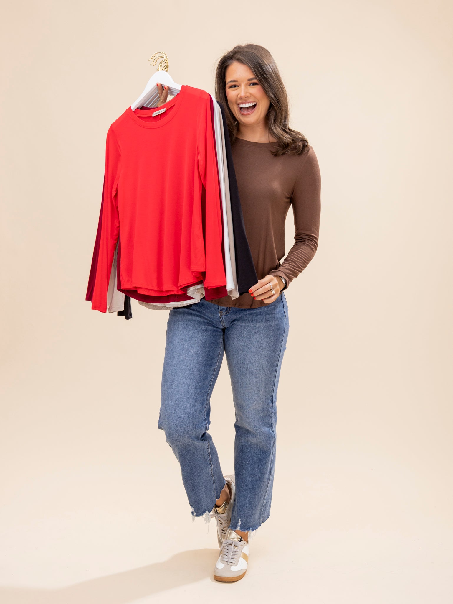 Zenana Flowy Round Hem Rayon Long Sleeve Top | S-XL *Final Sale