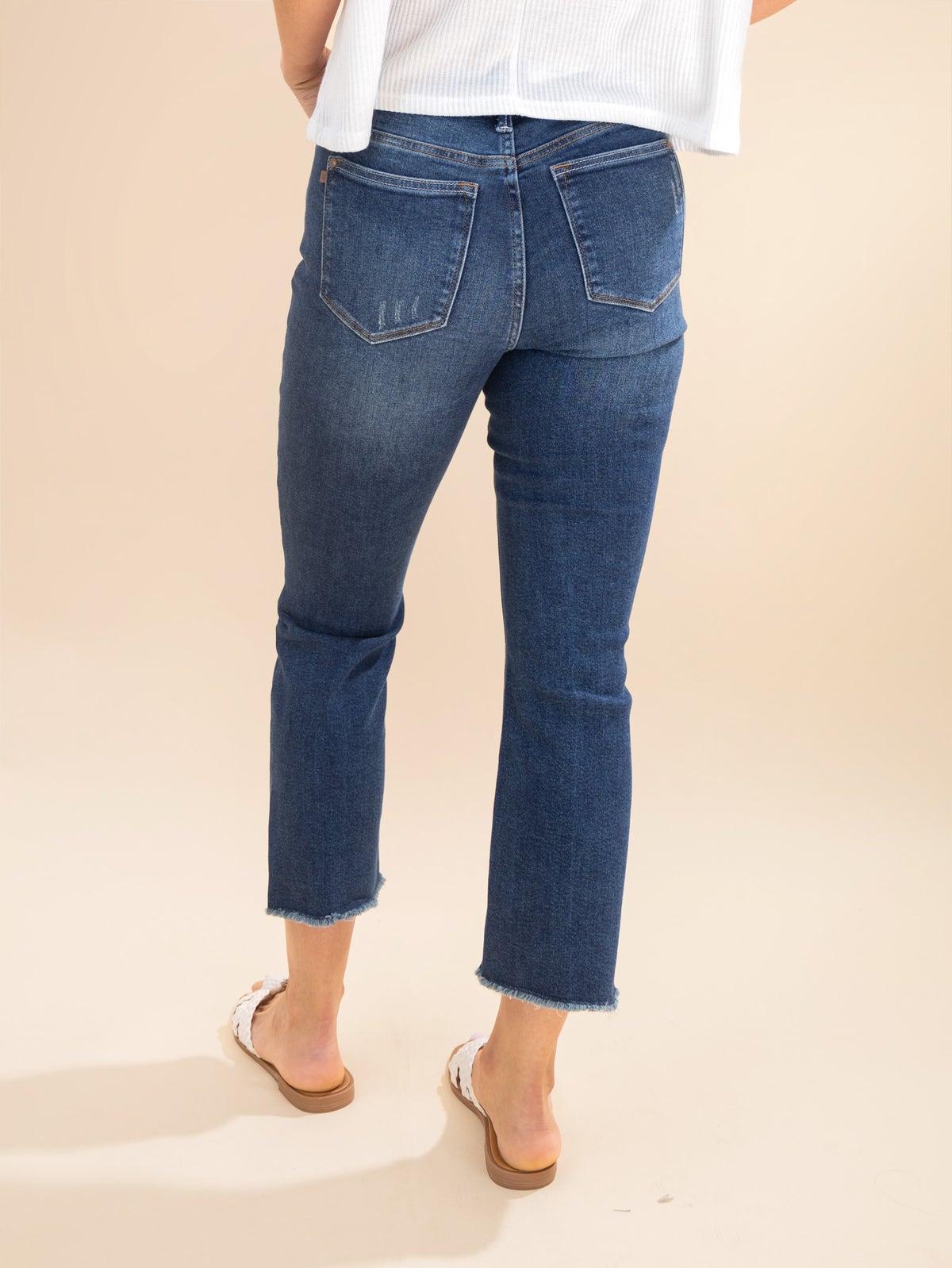 Judy Blue Kicker - High Waisted Kick Flare - White