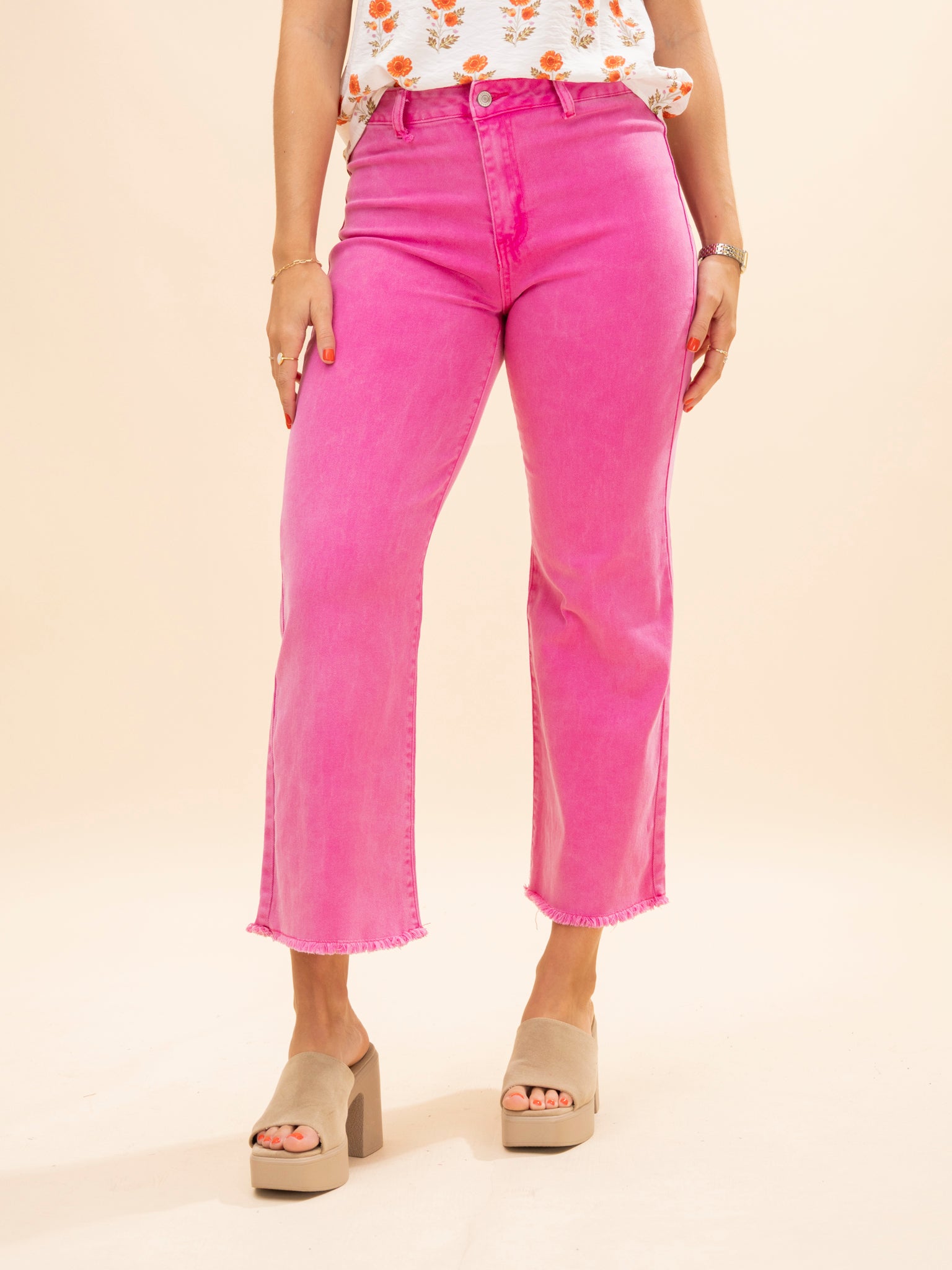 Zenana Acid Wash Frayed Hem Wide Leg Jeans | S-XL | Great Fashion