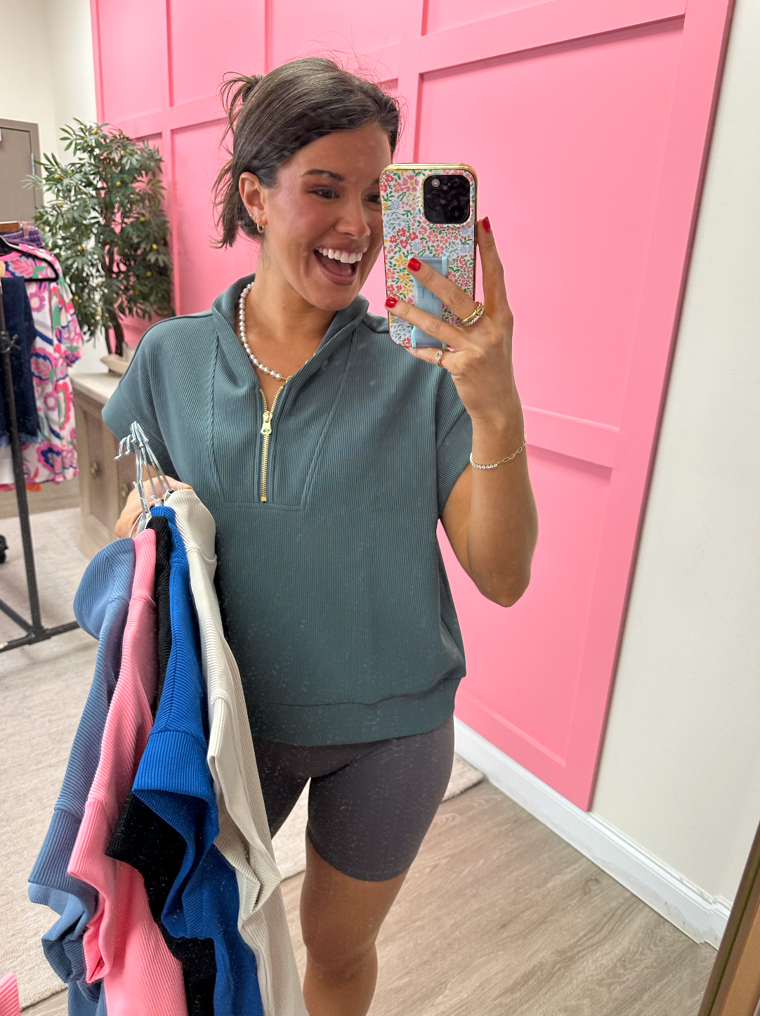 トップス sutaa Zenana Raised Rib High Neck Half Zip Top | S-L | Great Fashion