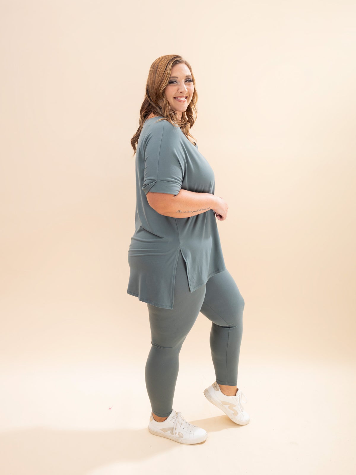 Zenana Soft Melange Long Sleeve Tee and Shorts Set