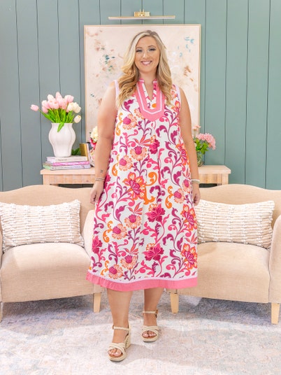 white birch dress with built in shorts White Birch Fresh Bouquet Full Size Floral Dress with Built-In Shorts Happy Mumma Sunshine