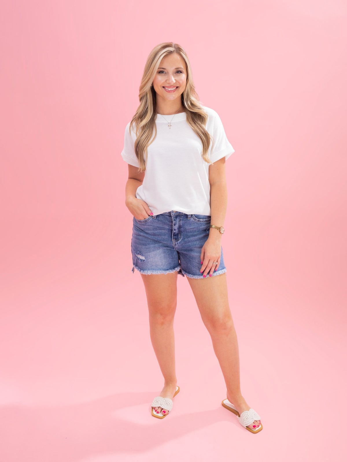 Short Denim Femme Old Navy Bleu Marine - Taille ? Neuf Avec étiquettes | Coupe 3,5 Style Décontracté