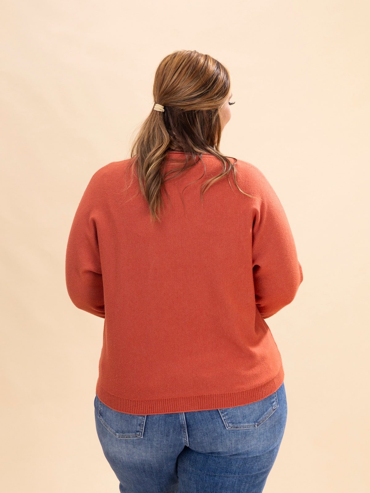 Zenana Viscose Front Seam Round-Neck Sweater
