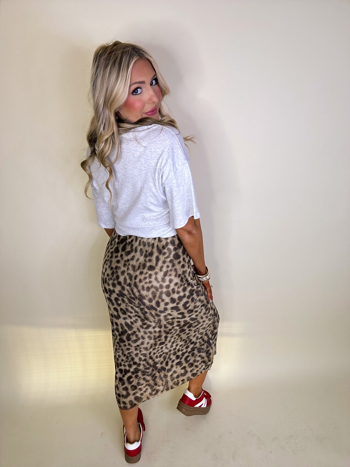 Sheer Long Leopard Print Bodycon Midi Skirt Deep South Pout