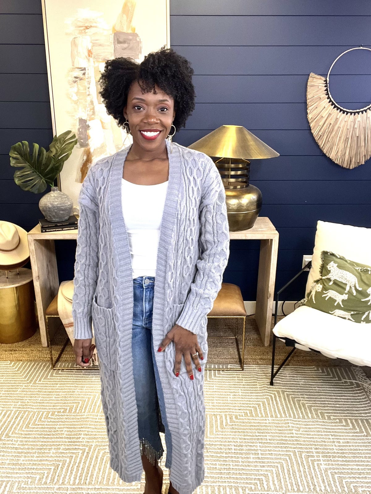 Always Be True Duster Cardigan Grey Deep South Pout Trendy