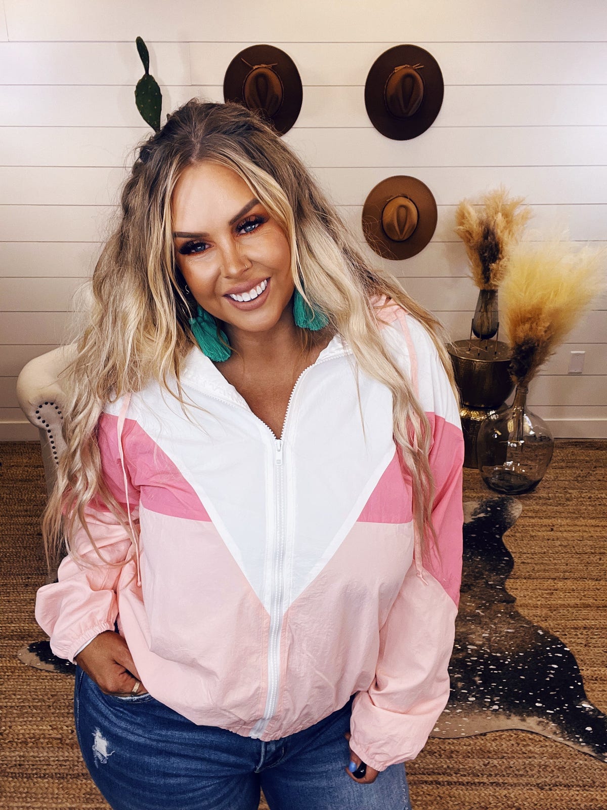 We All Wear Pink Windbreaker Pink Deep South Pout Trendy