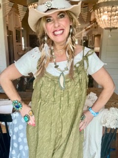 FINAL SALE Jaded Gypsy-Bittersweet Romper (Vintage Olive