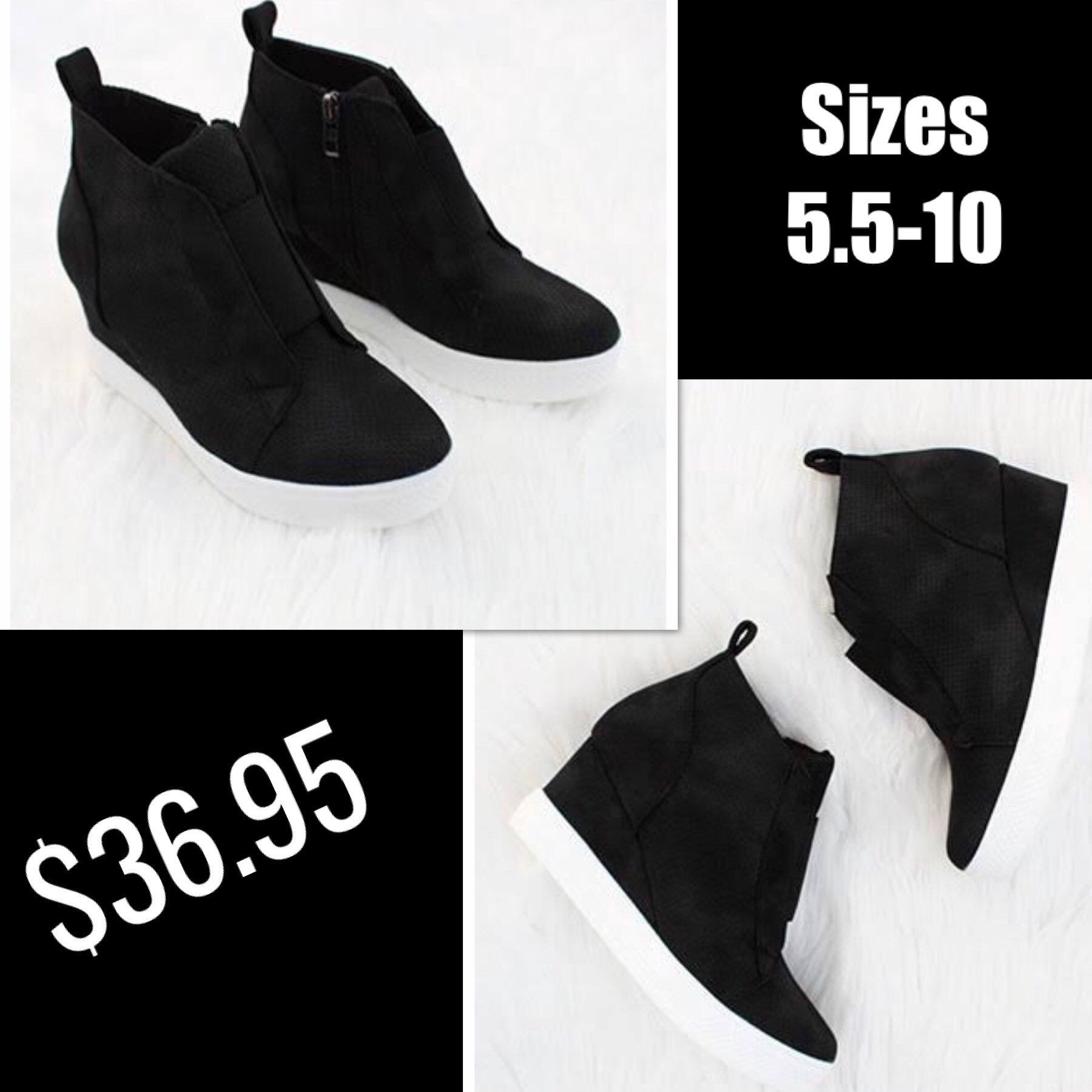 black zoey wedge sneaker