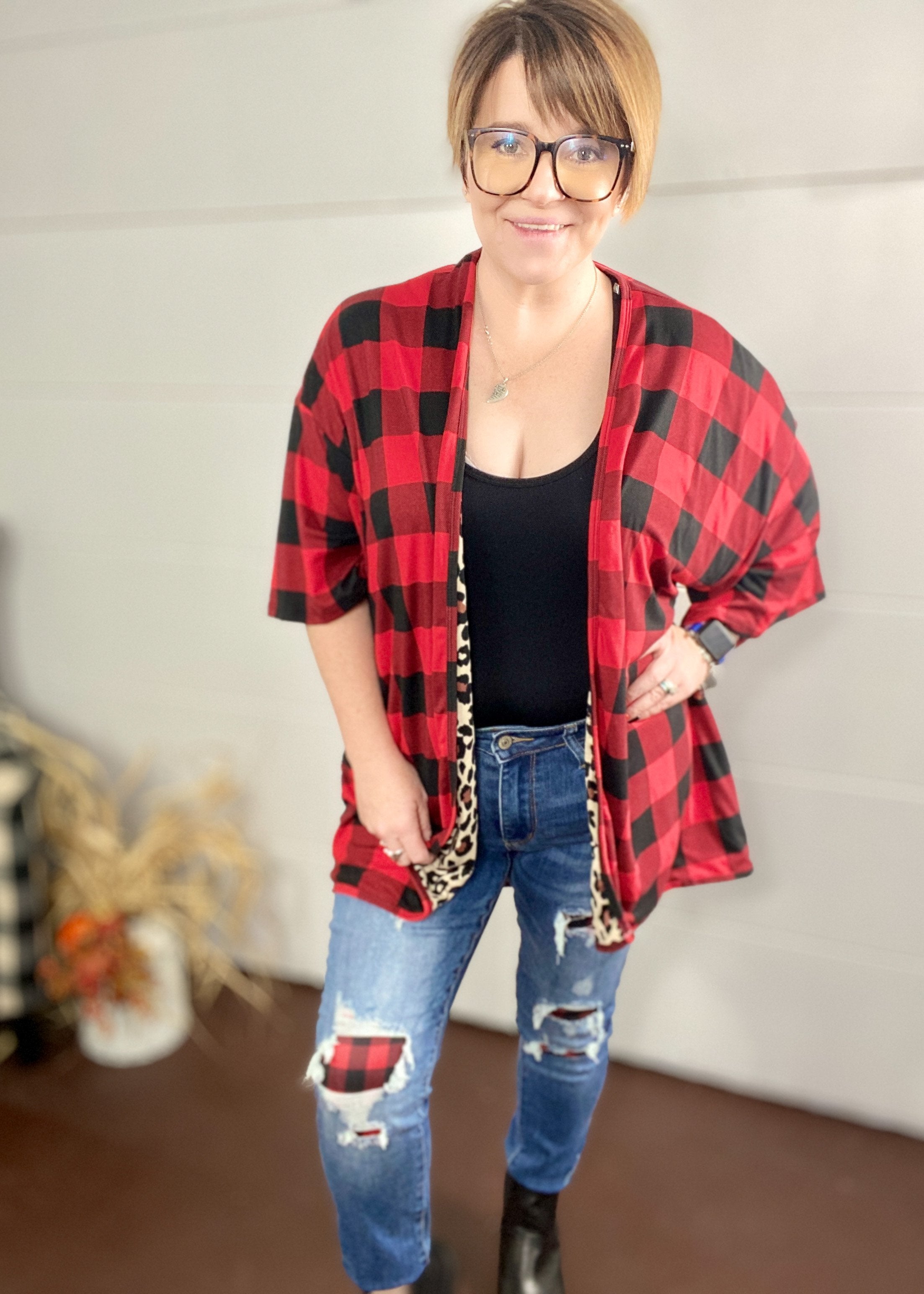 Judy Blue Buffalo Check Patch Jeans 