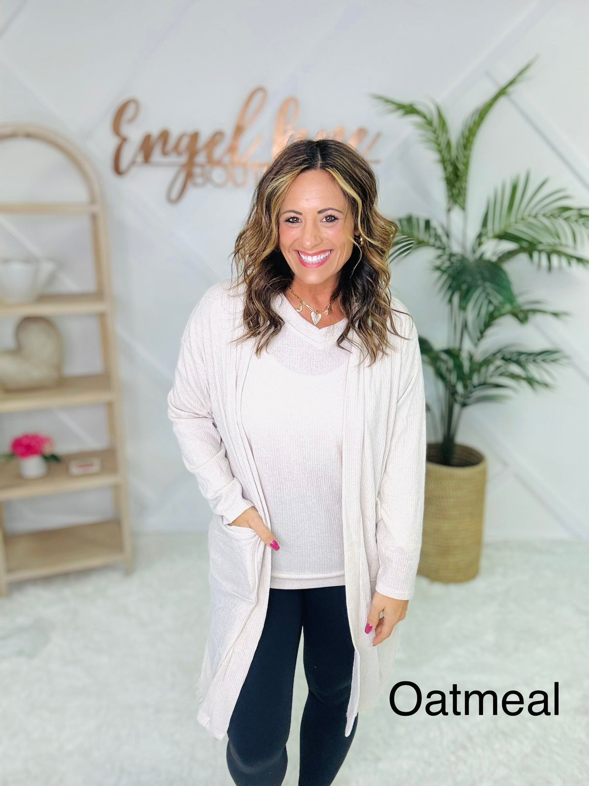 Dear Scarlett Staycation Ribbed Cardigan & V-Neck Top Set