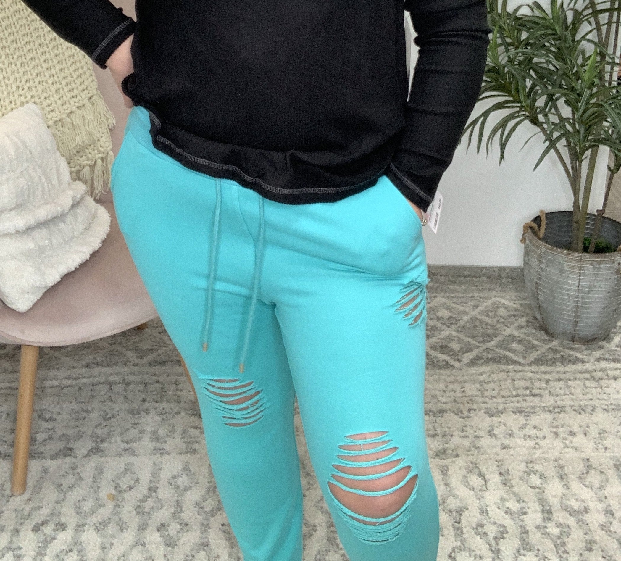 White Birch Distressed Joggers | Envy 
