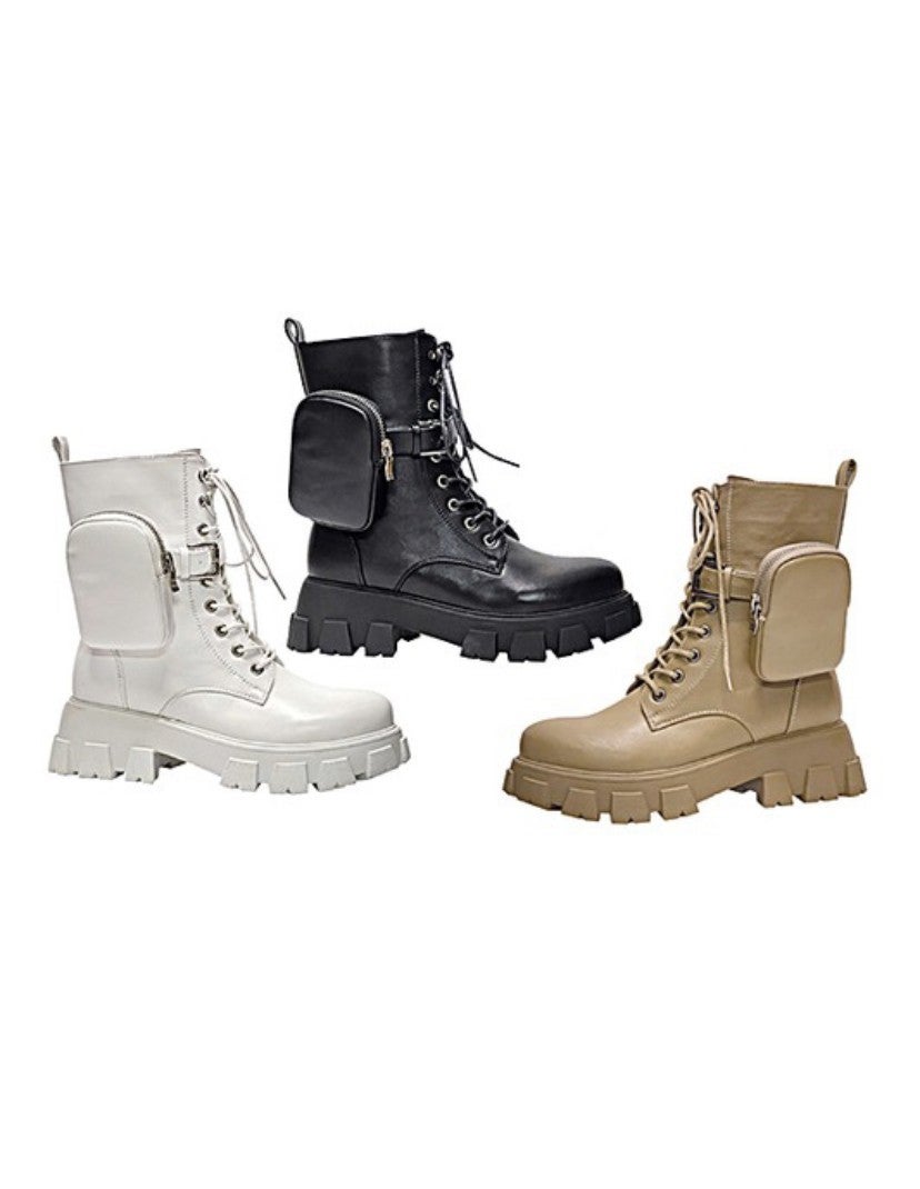 pocket combat boots