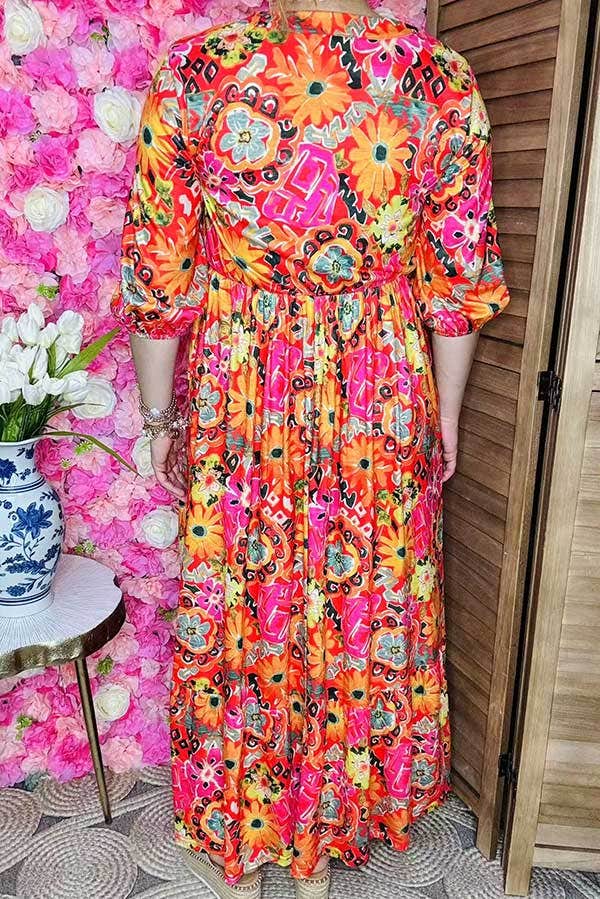 backless floral maxi dress Petal and Pup Women's Rori Ruffle Maxi Dress