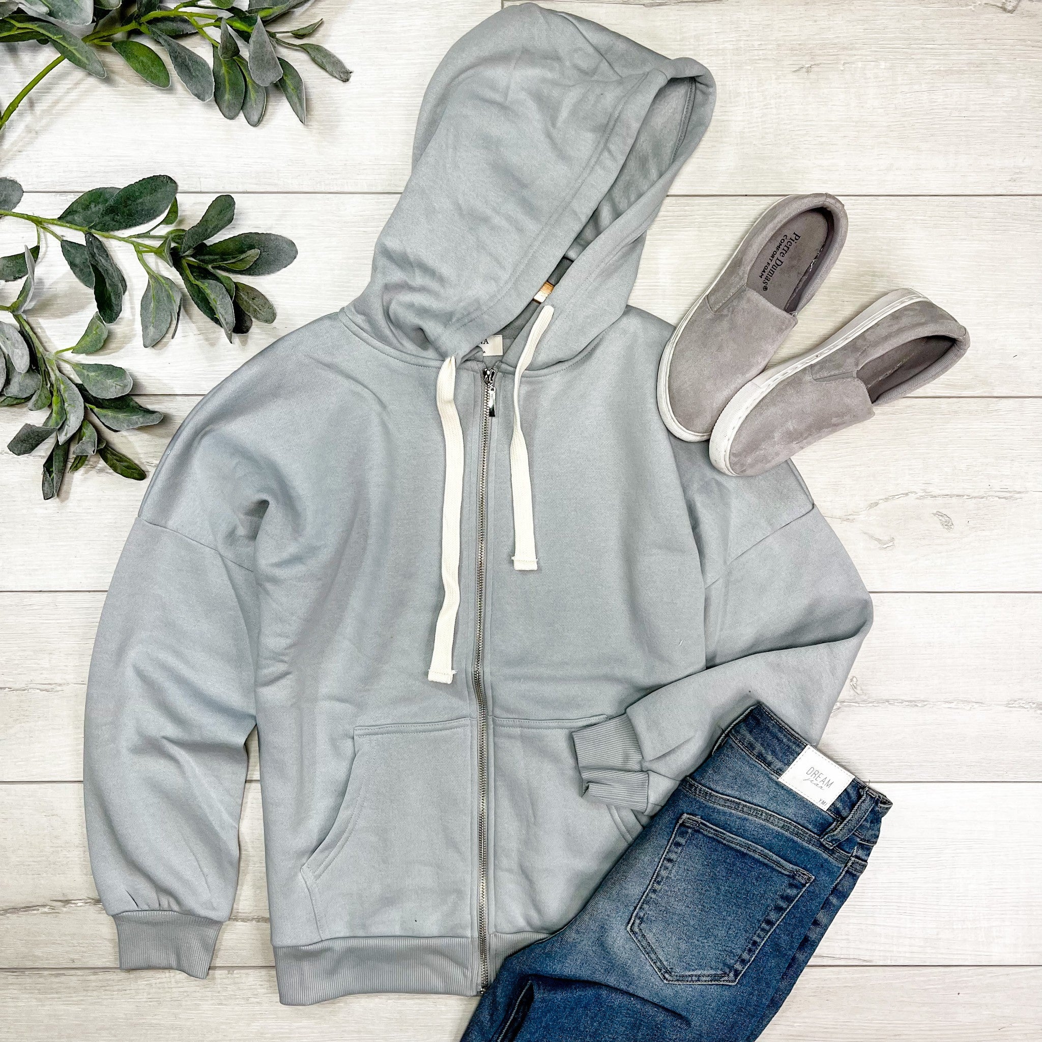 grey zipper jacket