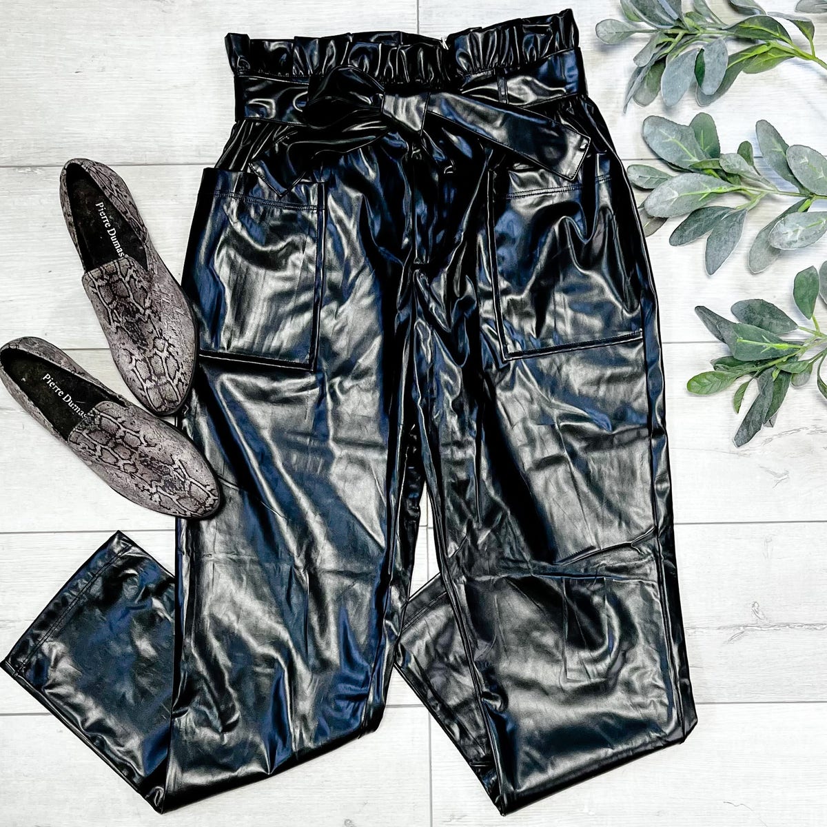 Pleated Metallic Pants main image 1