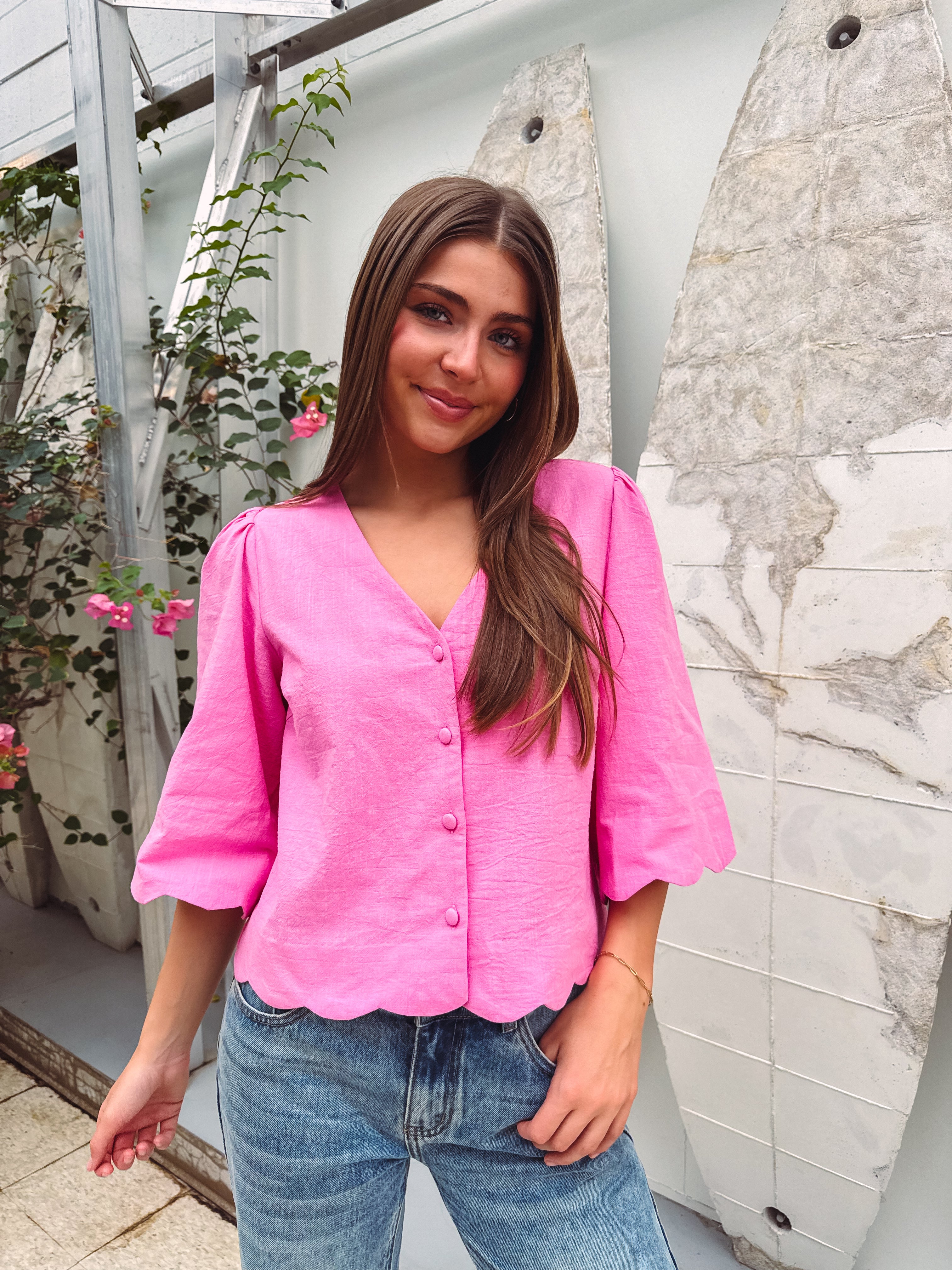 TICKLED PINK TOP | Shop Fira Boutique | Effortless Affordable