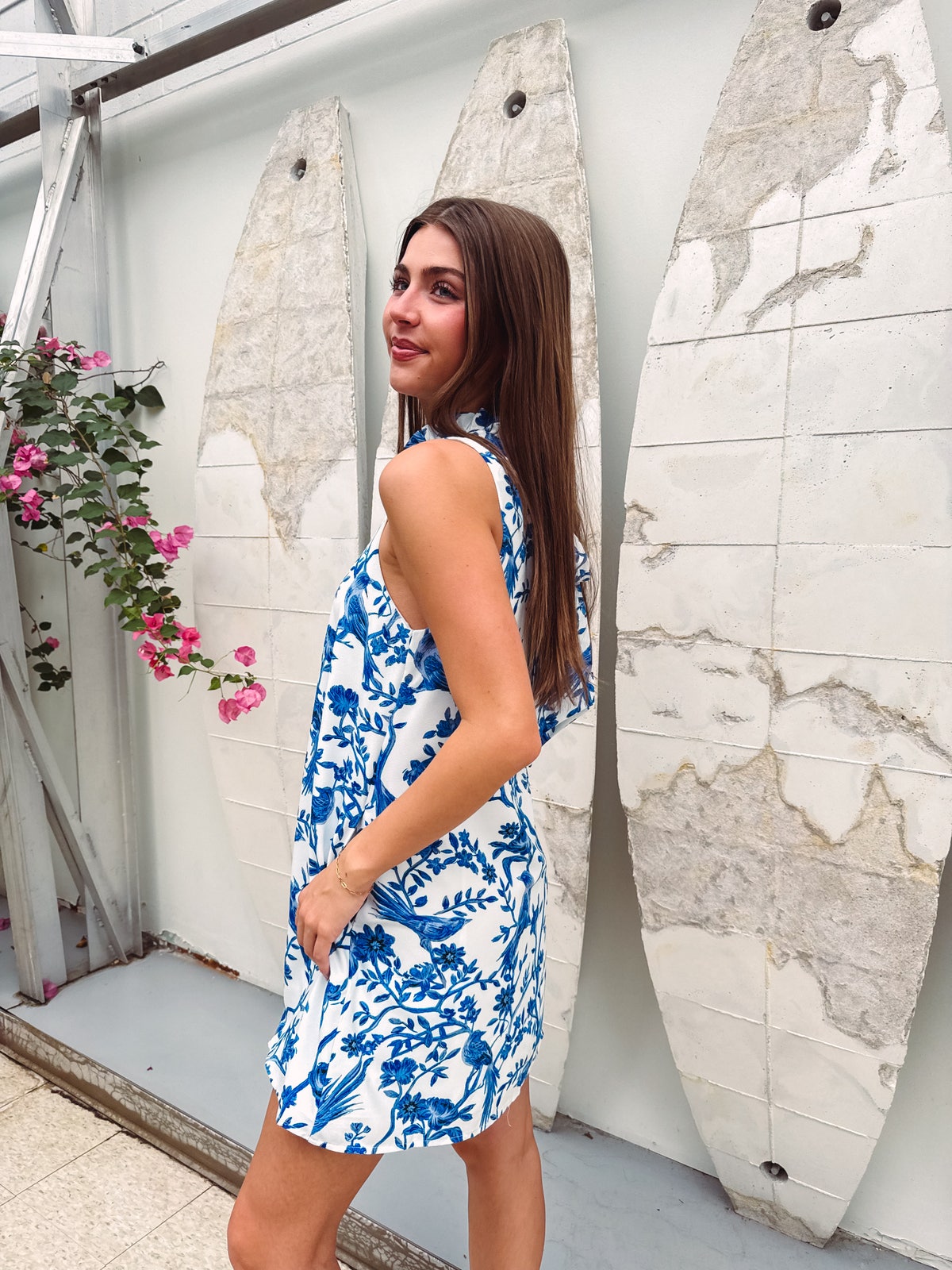 capri mini dress Capri Garden Mini Dress - Cream, Blue and Green, Large | Hazel and Olive