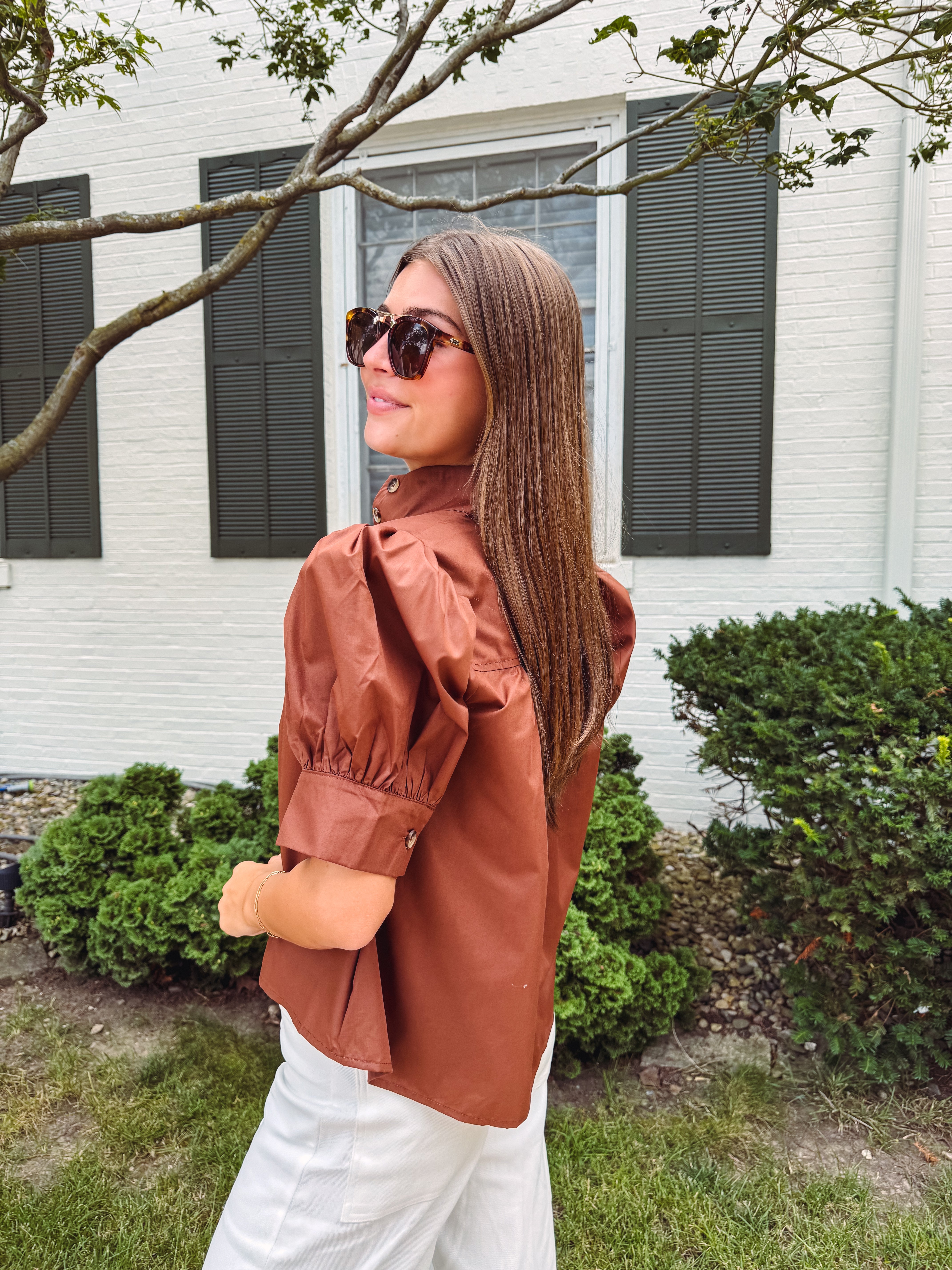 MARLOWE BLOUSE CHOCOLATE | Shop Fira Boutique | Effortless