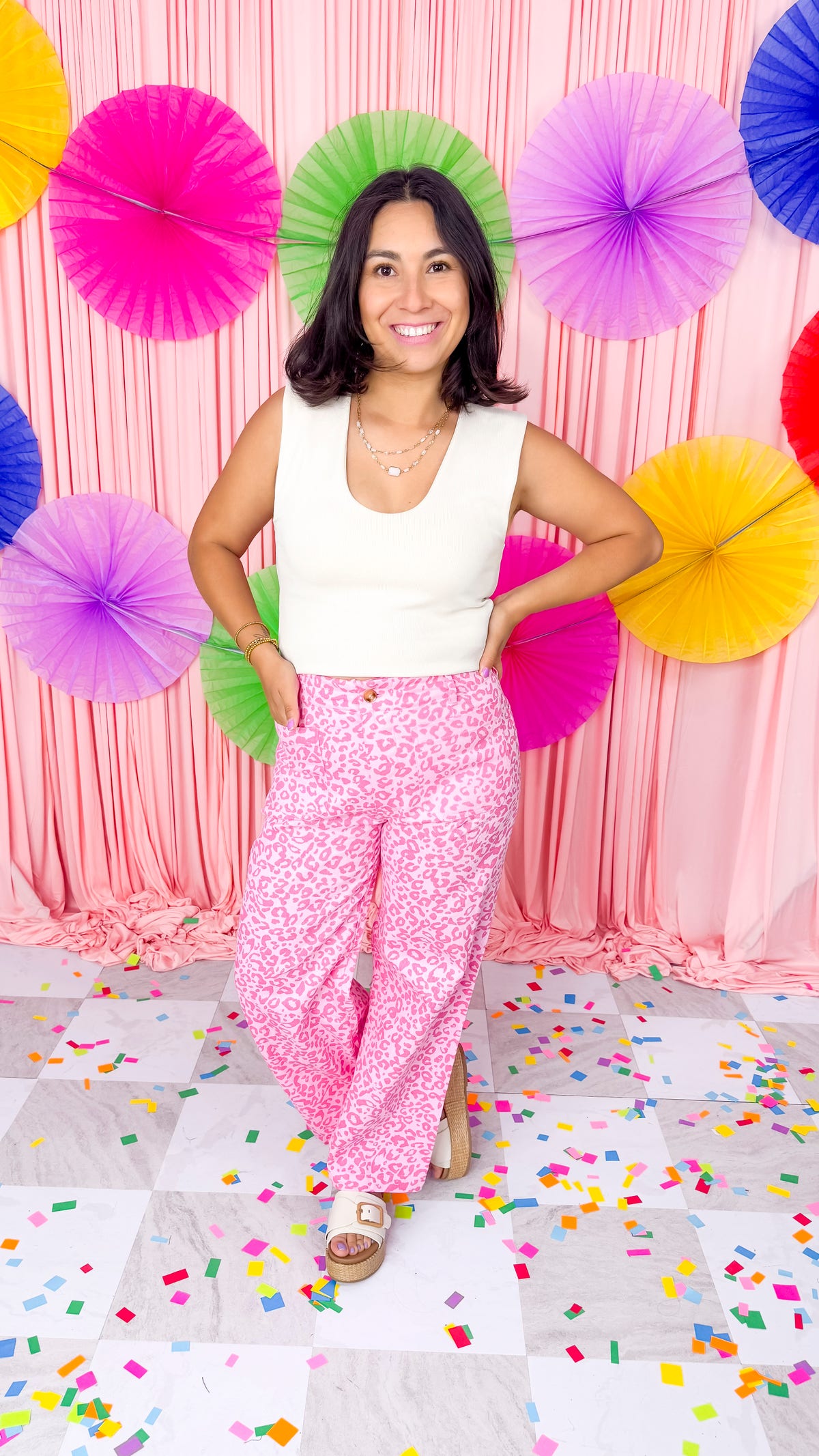 The Leopard Denim Pant in Pink *Final Sale* | Flaunt  display picture 2