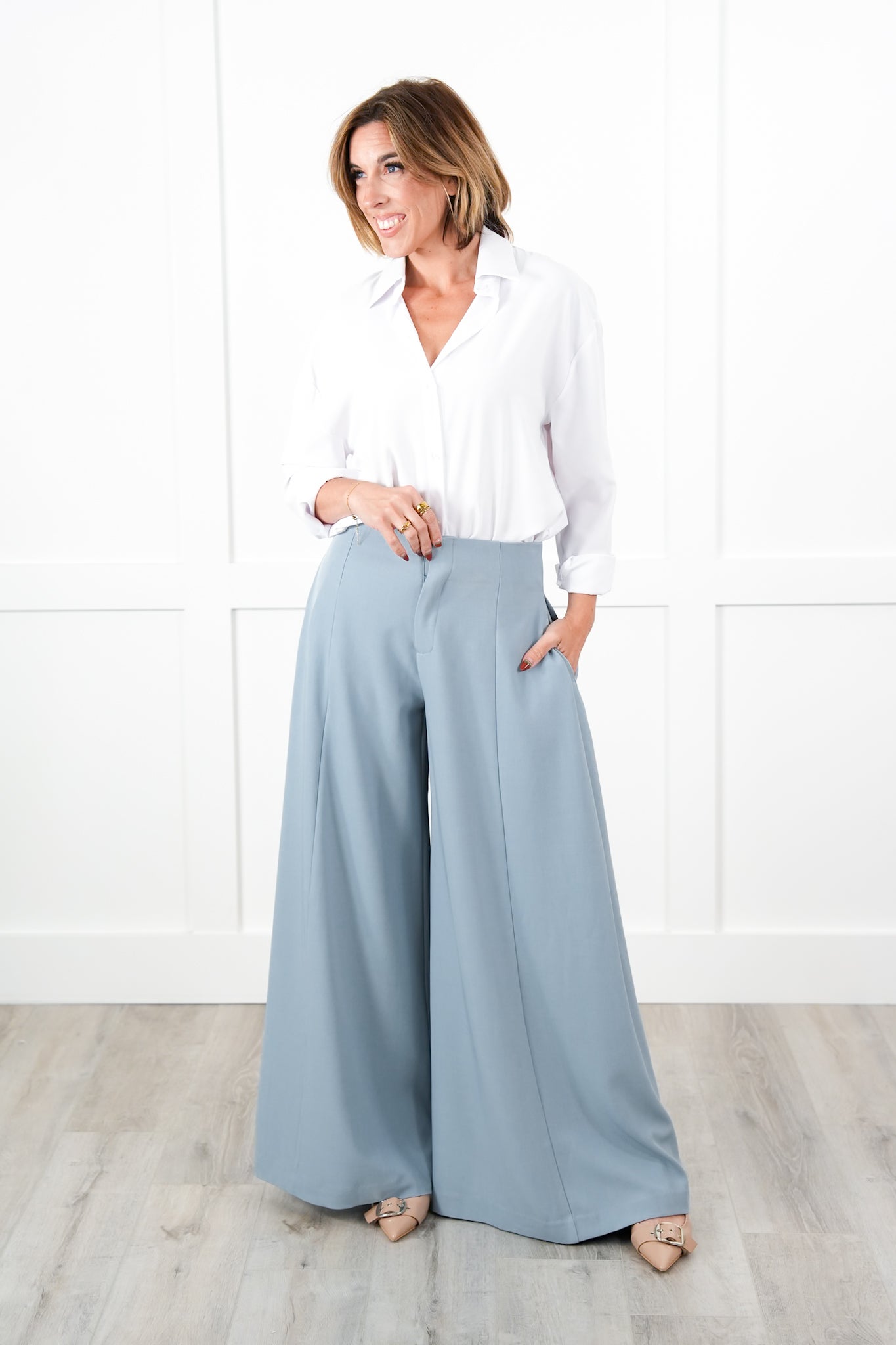 Solid A-Line Palazzo Pants (Multiple Colors) | Freckled Poppy Boutique