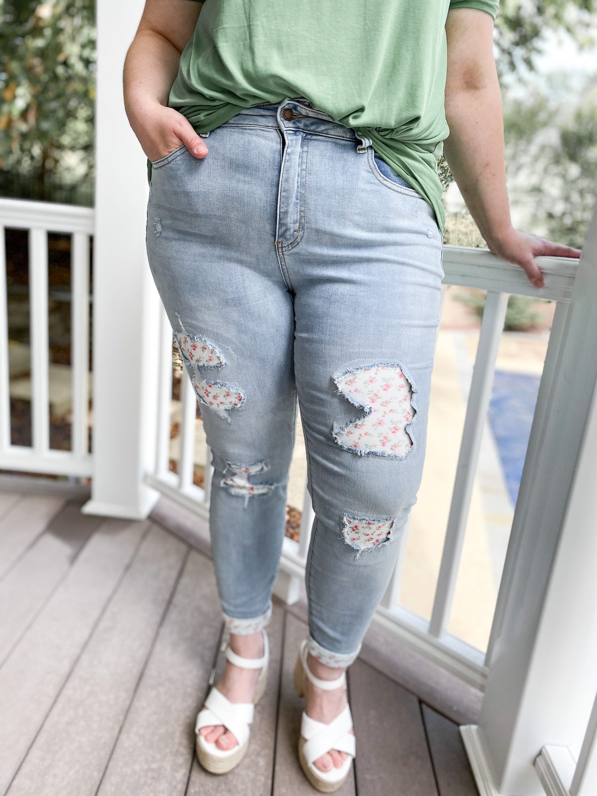 Judy Blue Peek a Bloom Floral Patch Jeans | Freckled Poppy Boutique