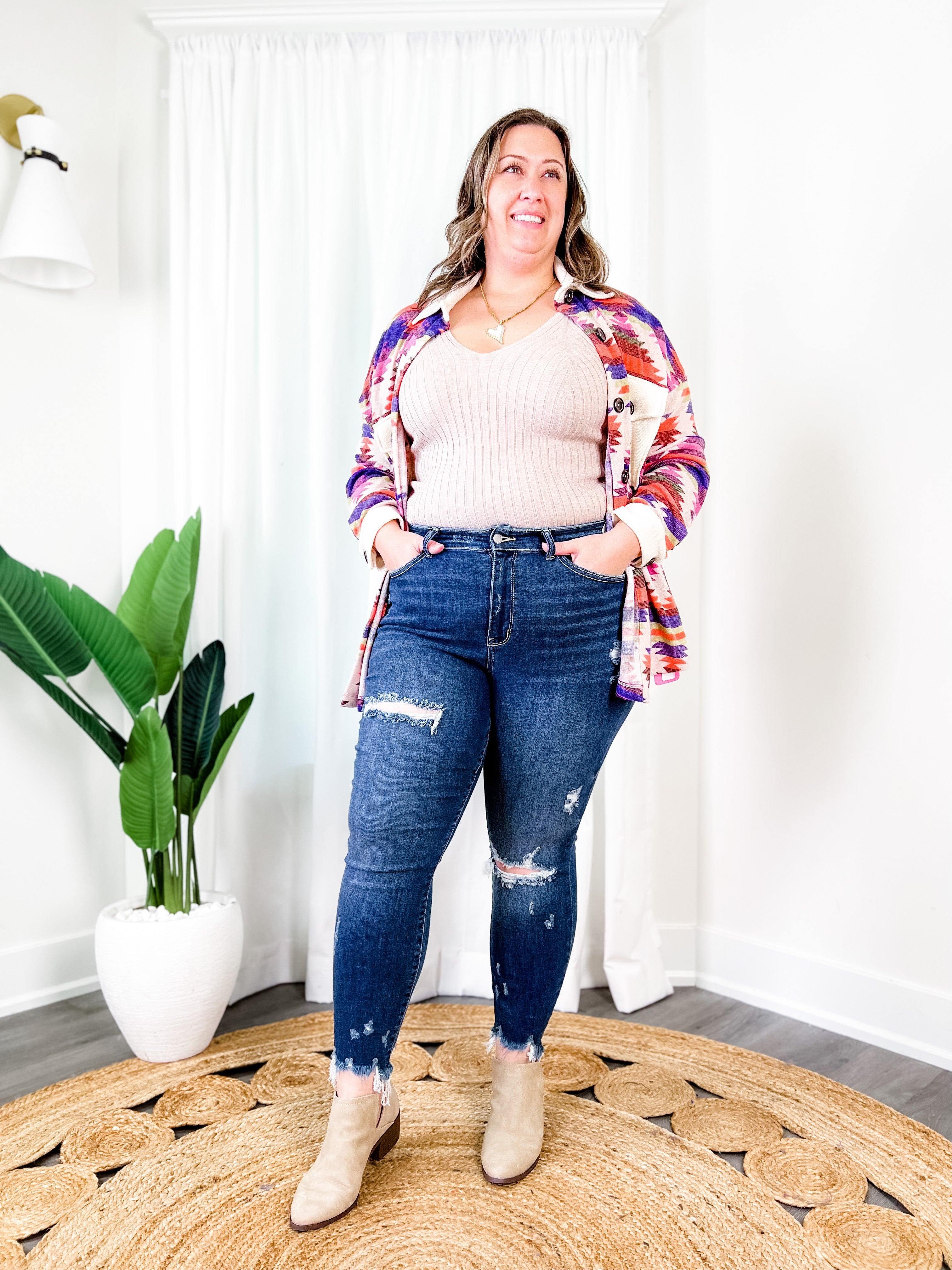 dark wash plus size skinny jeans