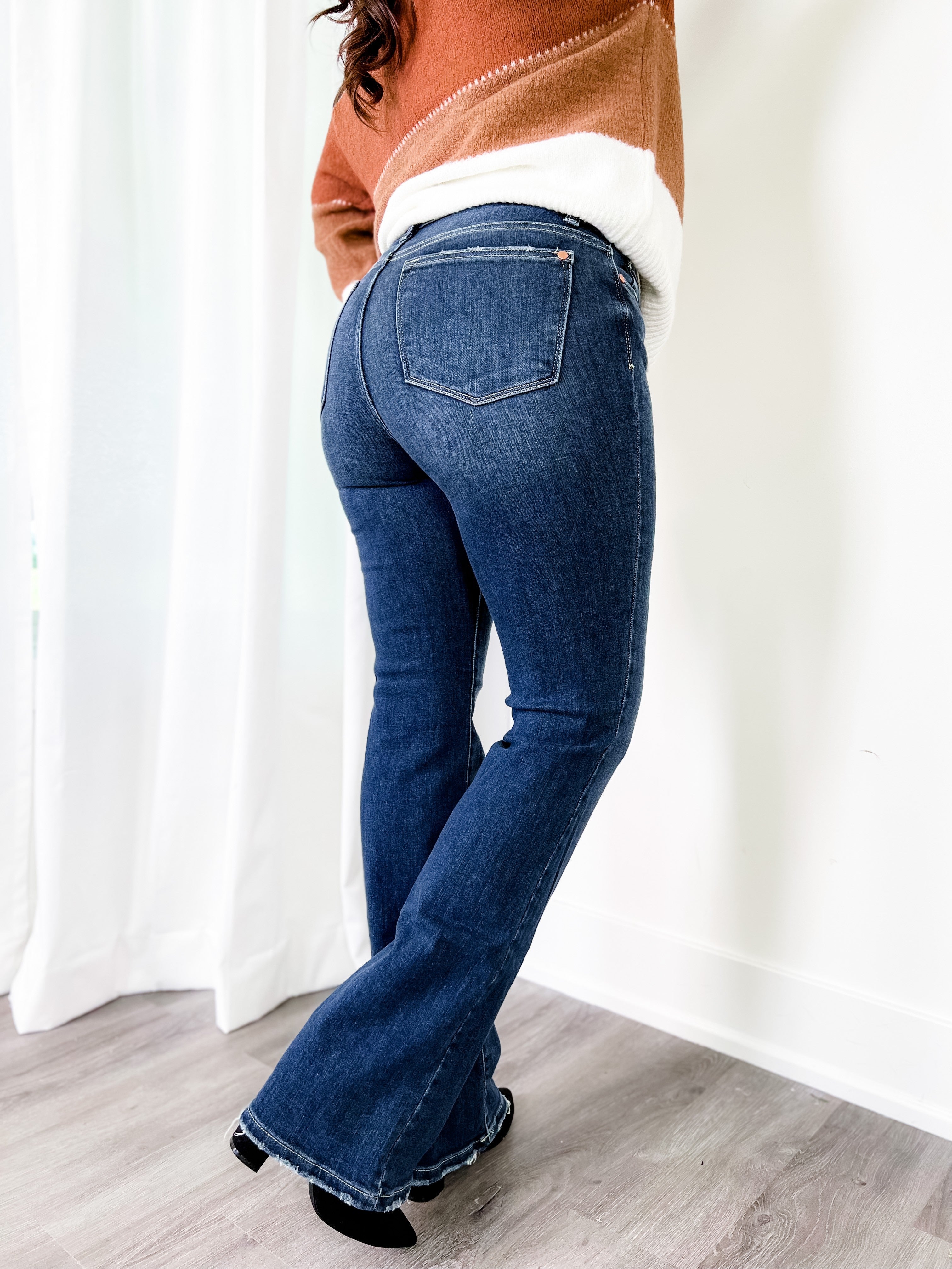 High Rise Boot Leg Jeans