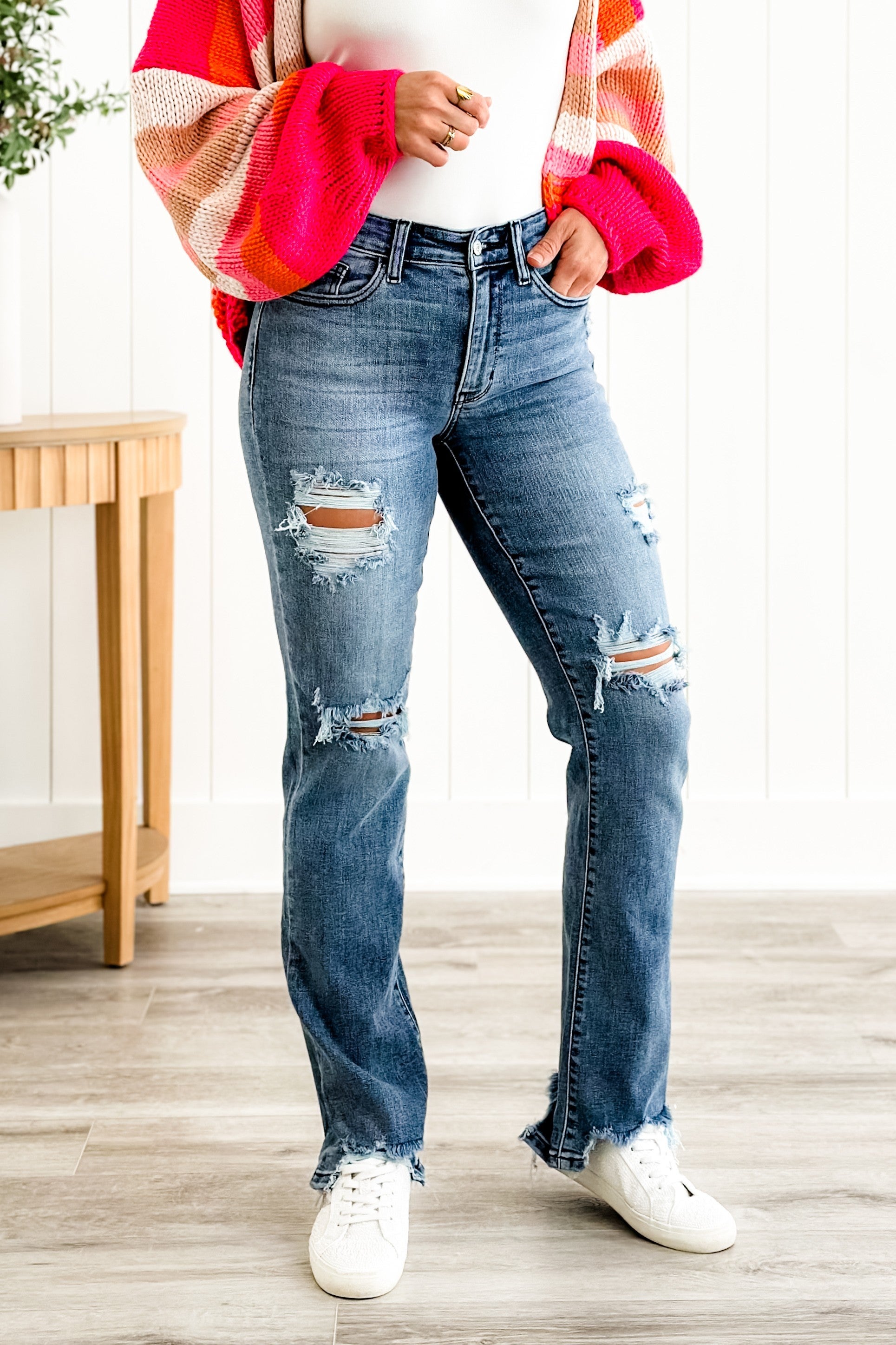 ★ ★ South Mid Blue 90s Straight Fit Eco Cool De Women's Mid Rise 90s Straight Jean | Women's Clearance