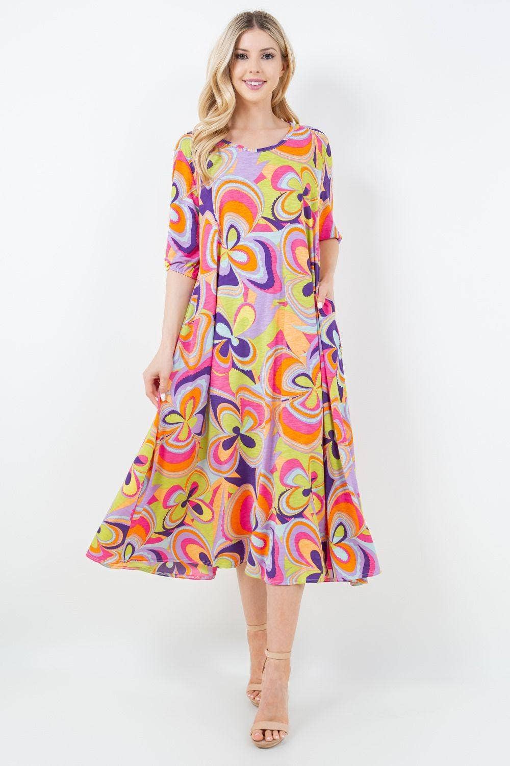 Amy Swing Dress ~ 70s Print *Final Sale* | Frou-Frou Collection