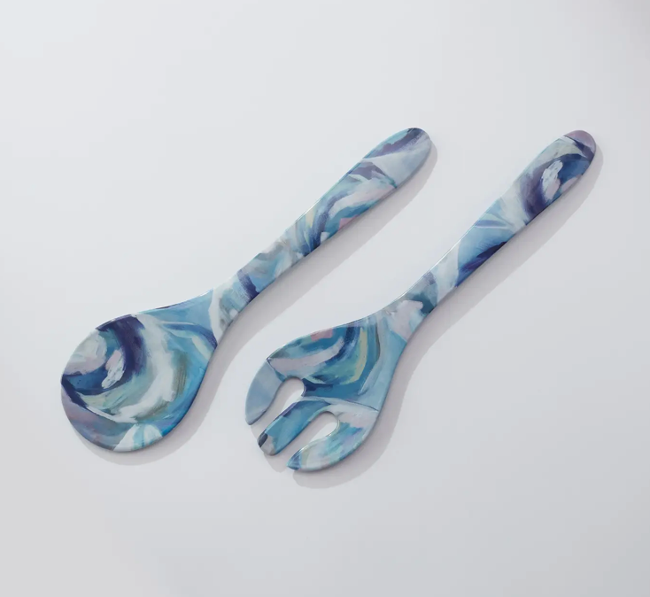 Salad Utensils - Flowing Shells - Thumbnail 4