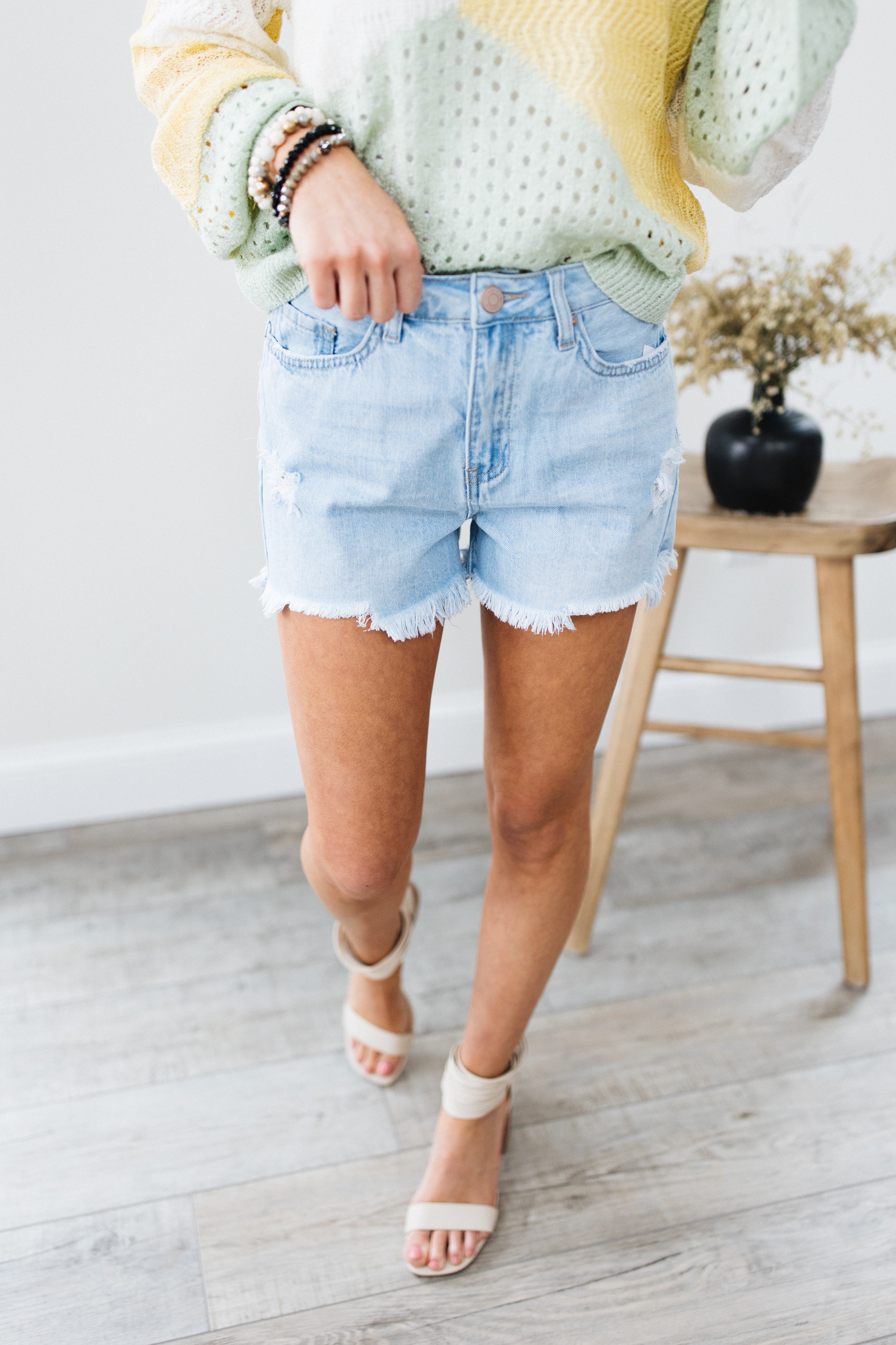 Rise Denim Shorts | Glamour Farms Boutique
