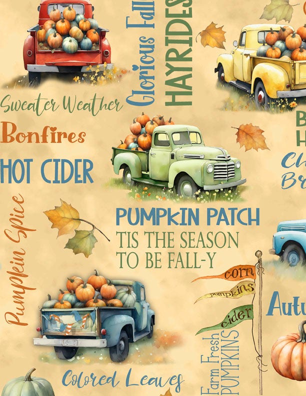 Large All over - Glorious Fall  Fabric  From Wilmington Prints by Nancy Mink