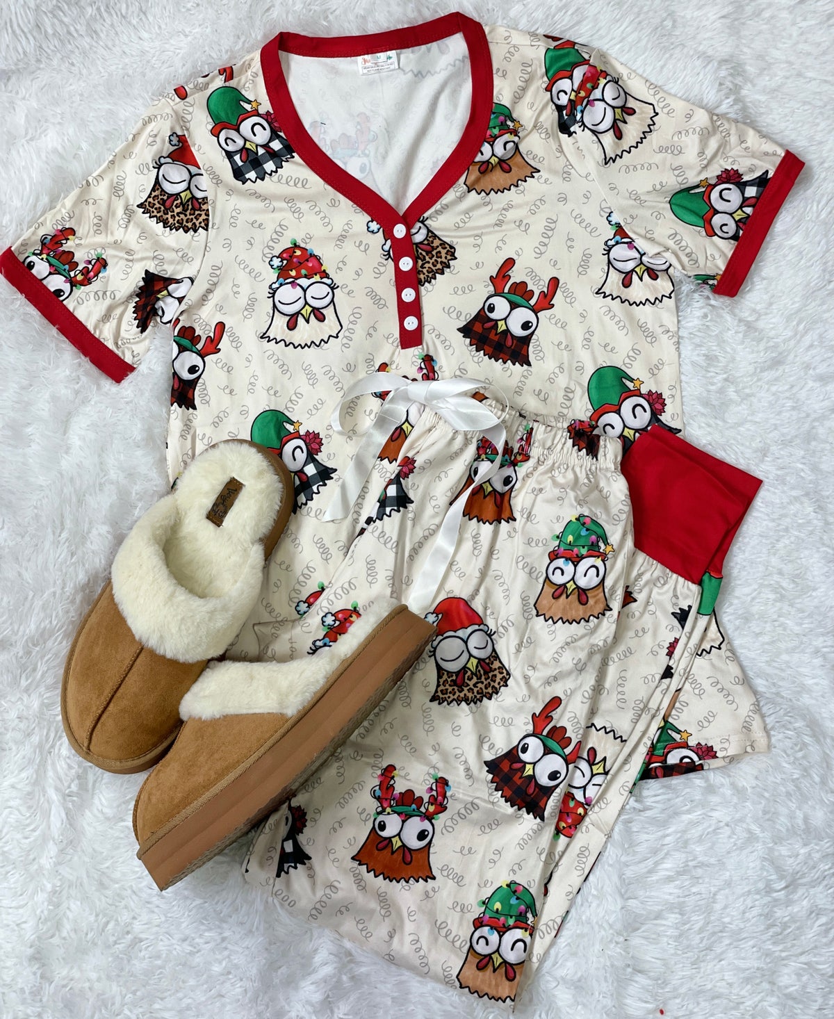 Holiday Shirely & Stone Jogger Pants and Short Sleeve Pajama Set *Final Sale*