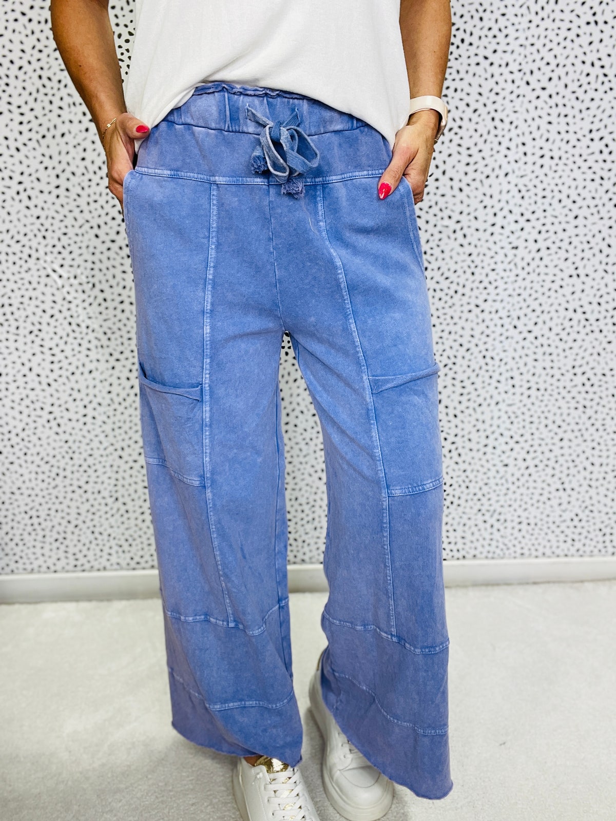 Get Going Mineral Washed Knit Crop Pants In 11 Colors