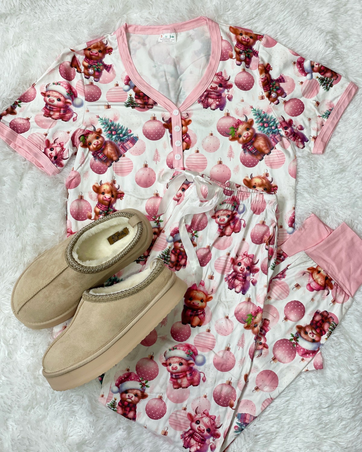 Holiday Shirely & Stone Jogger Pants and Short Sleeve Pajama Set *Final Sale*