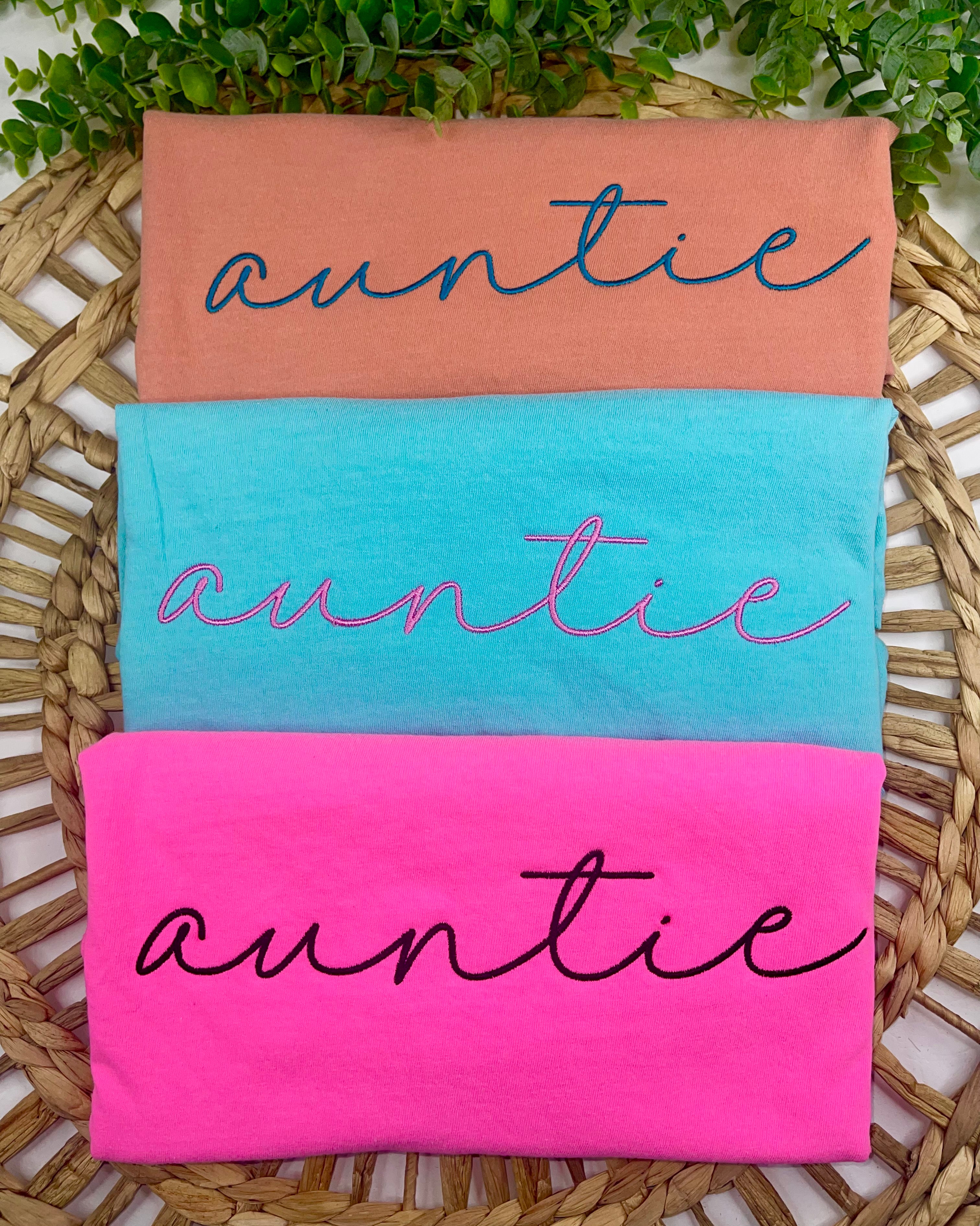 Auntie (3 Color Choices) Embroidery — another view