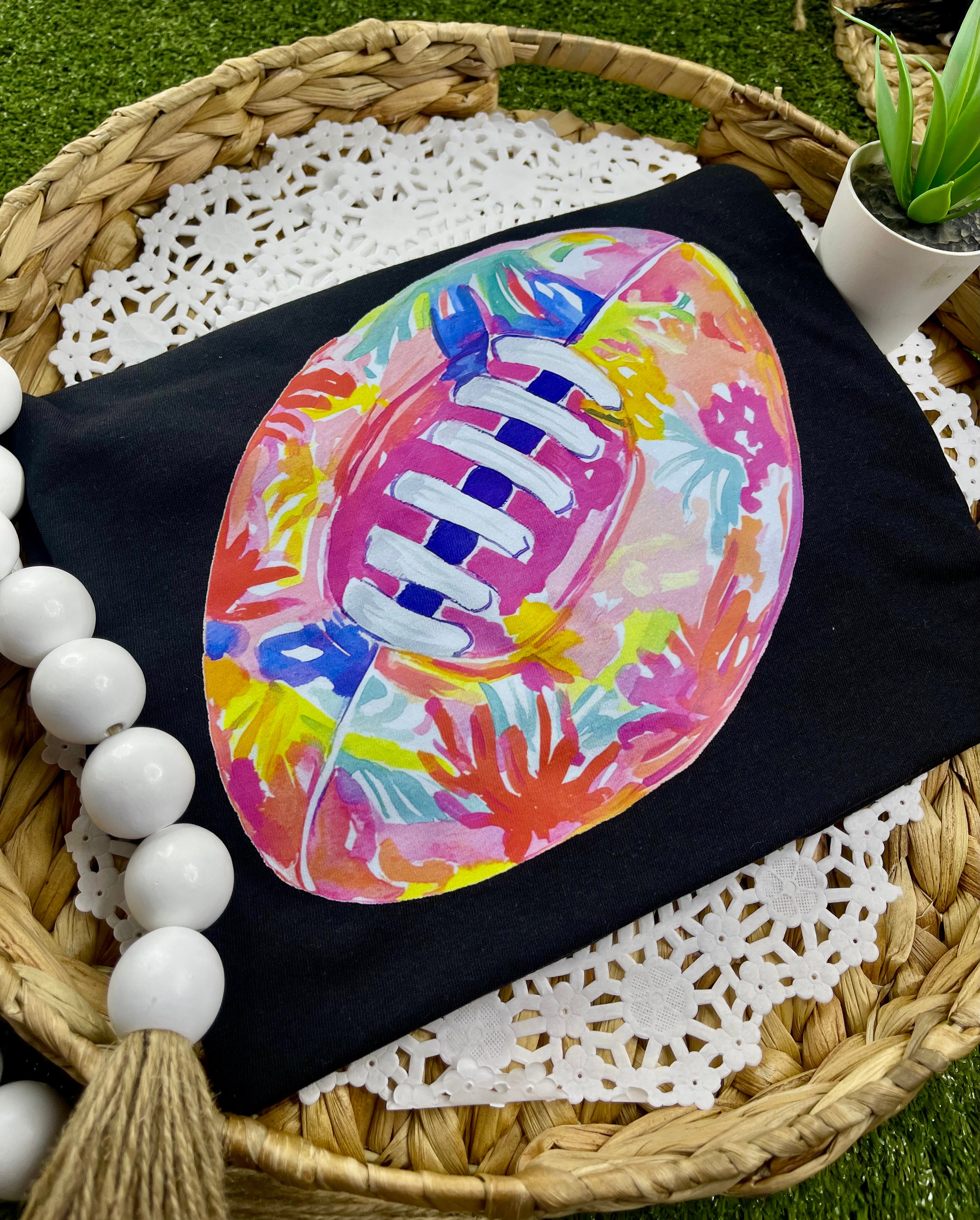 Watercolor Floral Football