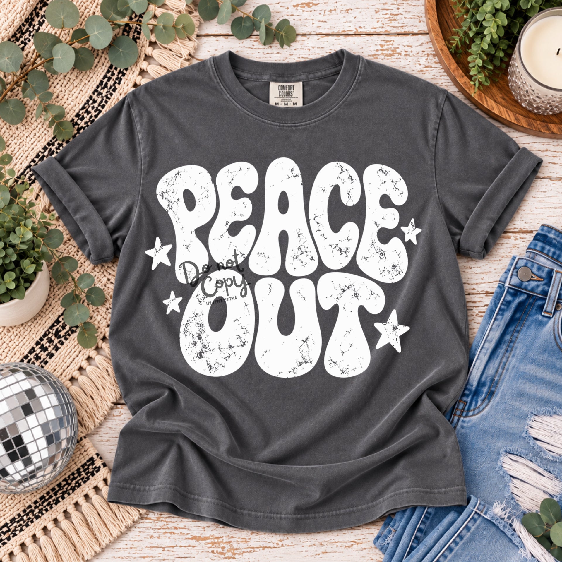 White Peace Out (DTF-T-Shirt)