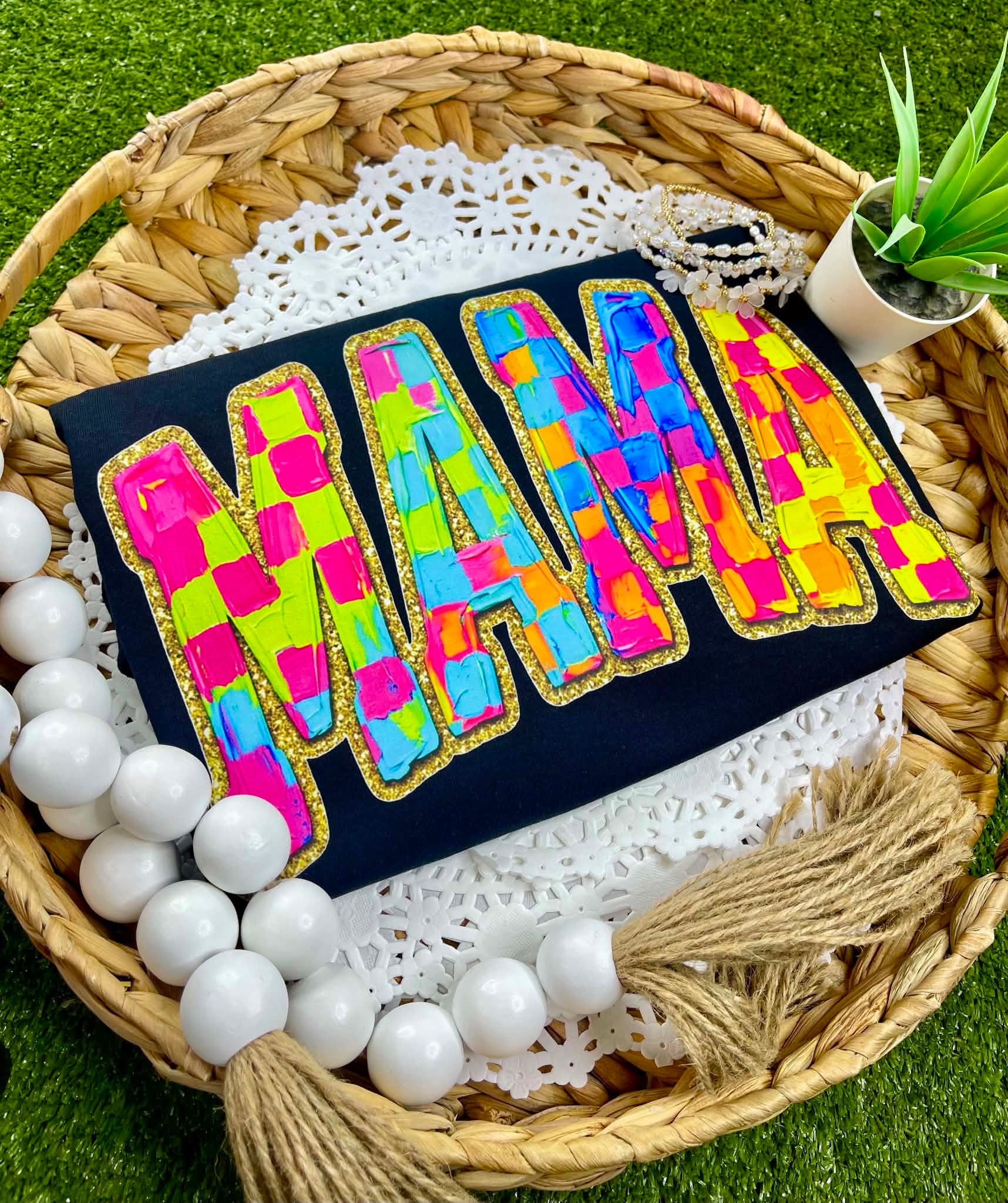 Neon Checkered Mama