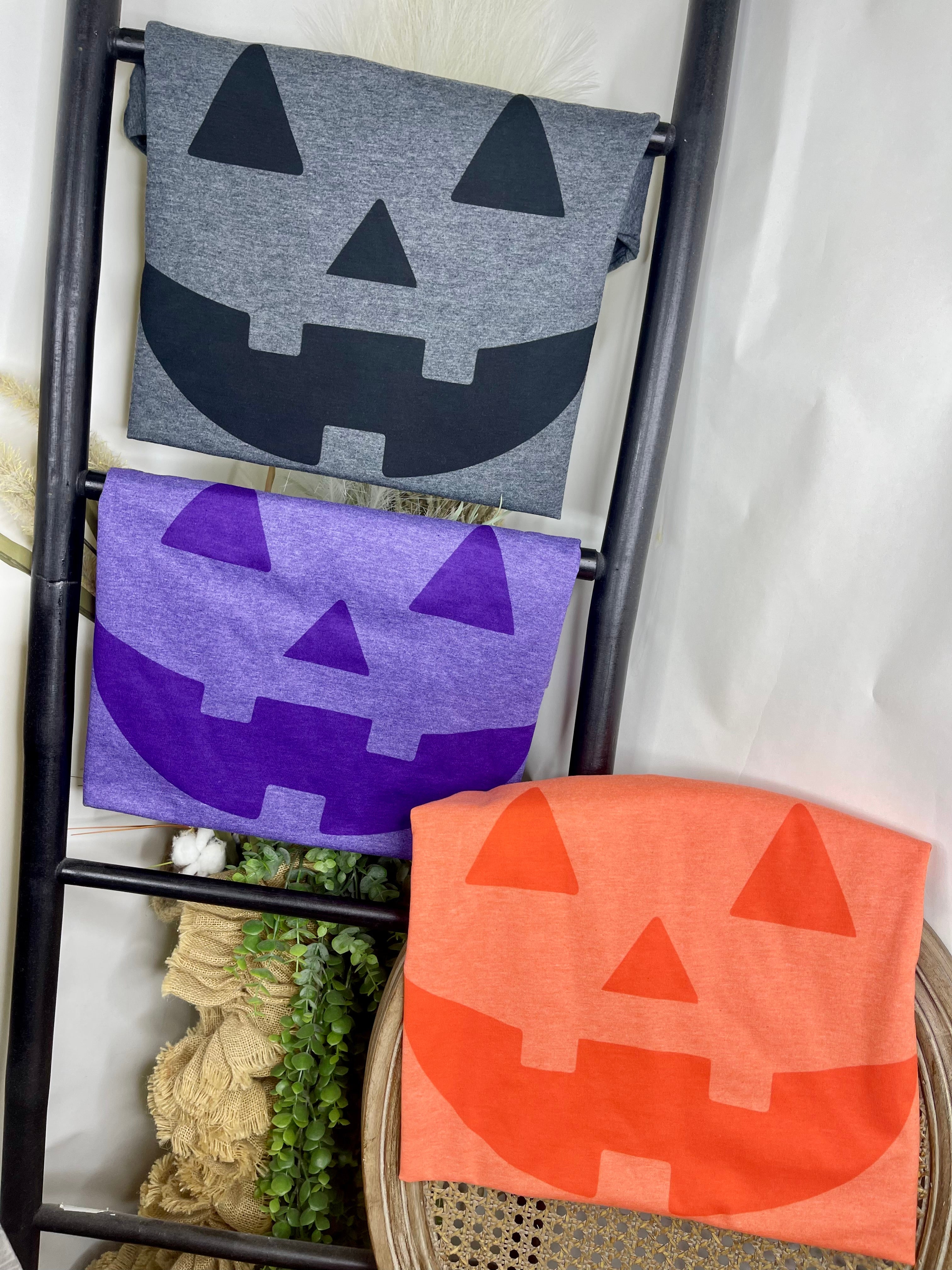 Monochromatic Pumpkin Faces (Softstyle Tee)