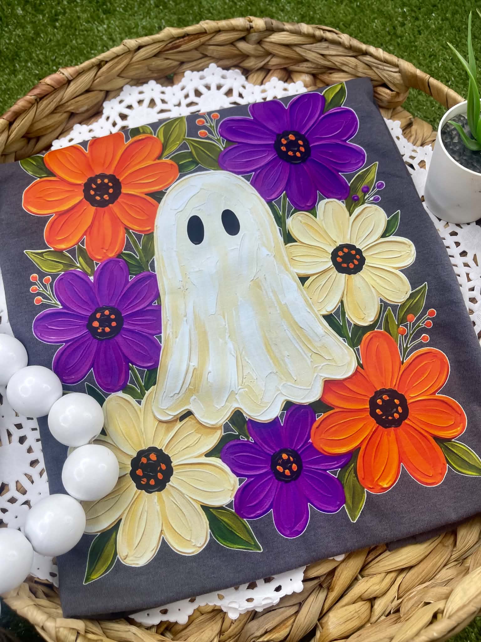 Ghost and flowers
