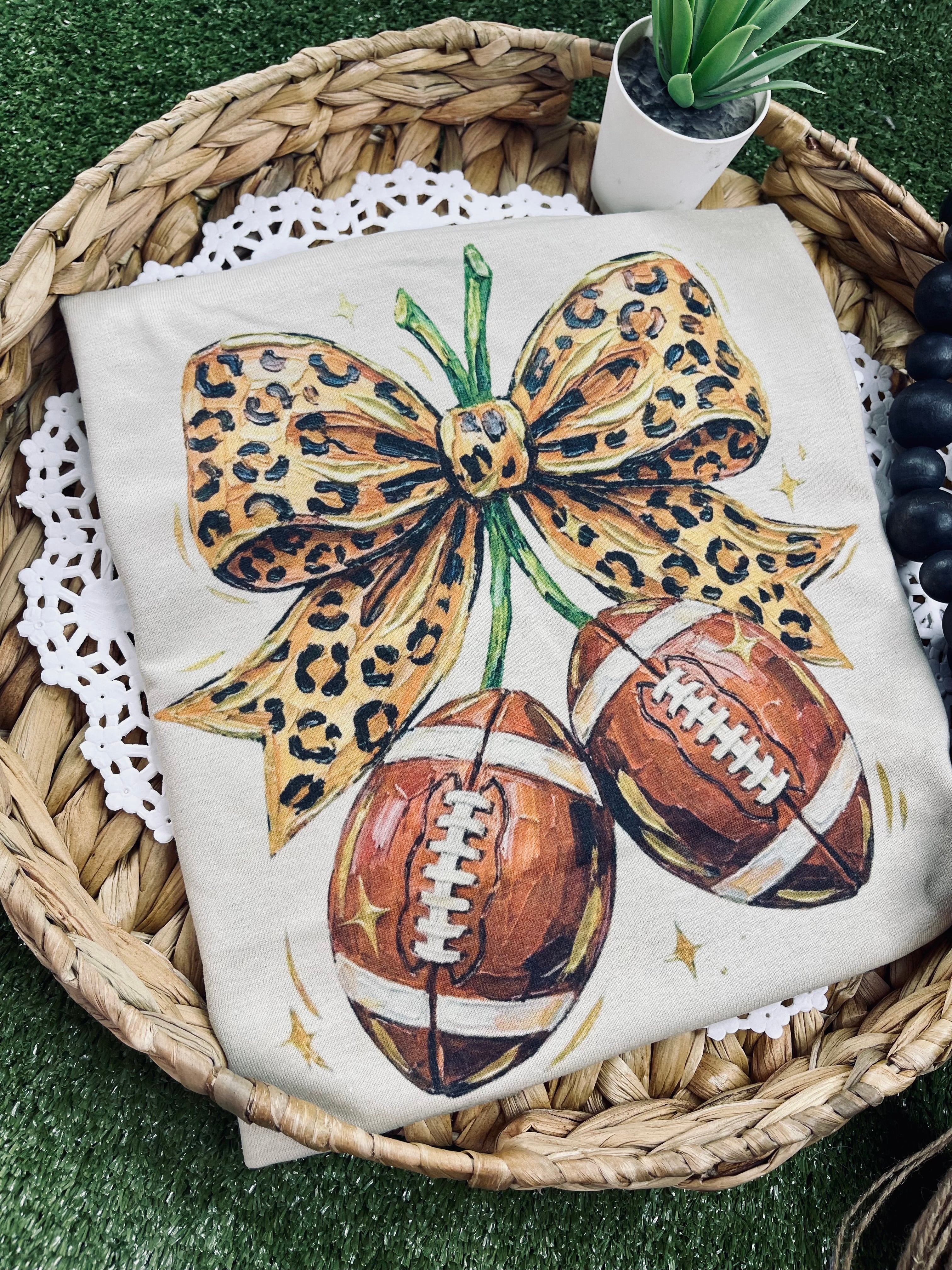 Leopard Bow Football (Tee)